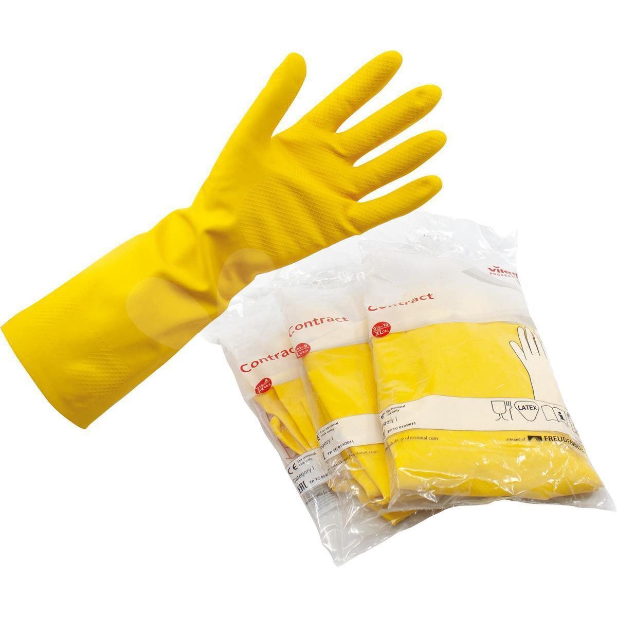 Vileda Baumwollhandschuhe Vileda Gummihandschuh 25615 S Naturlatex gelb 1Paar