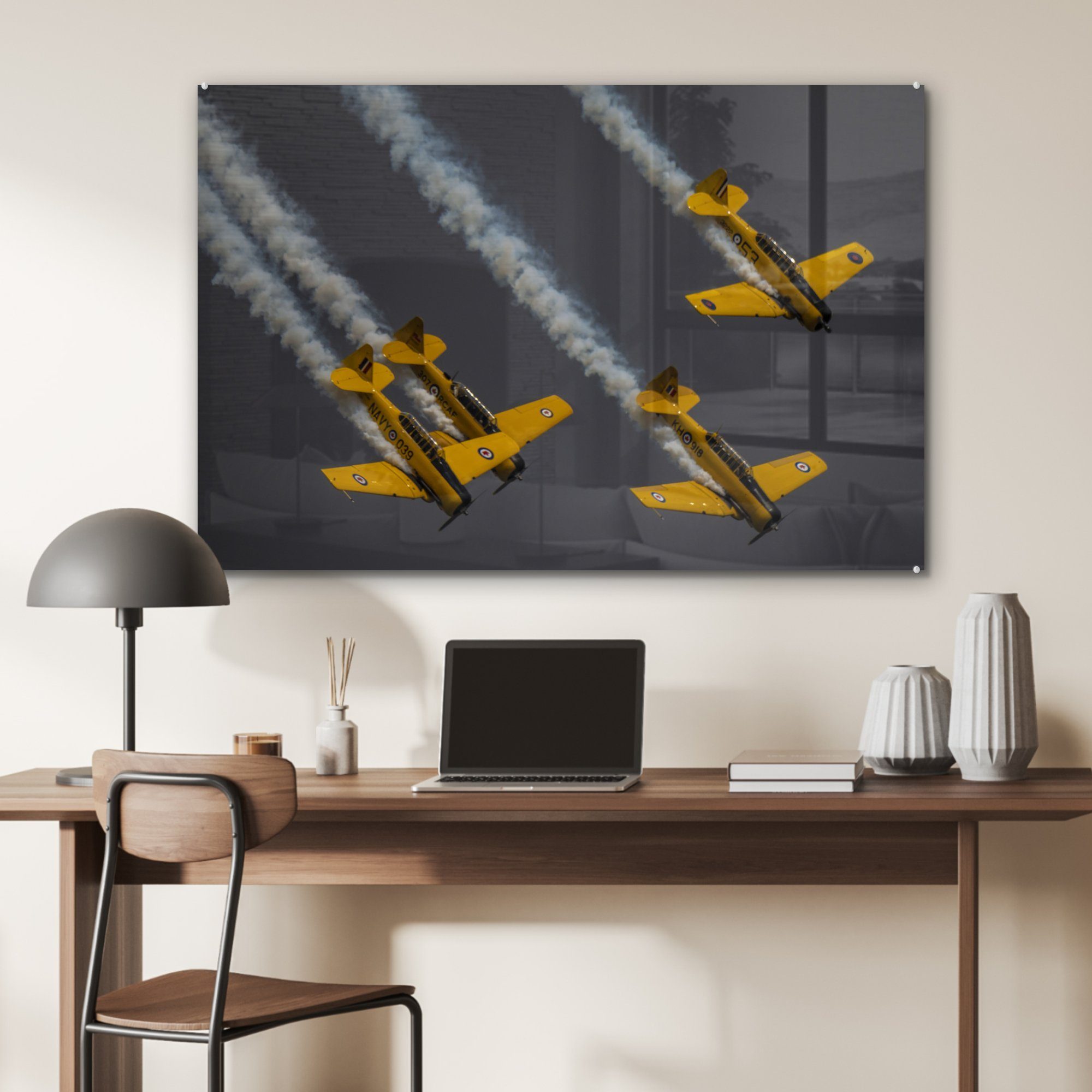 - Acrylglasbilder Schlafzimmer Rauchen, St), (1 Acrylglasbild MuchoWow Fliegen Wohnzimmer - & Flugzeuge