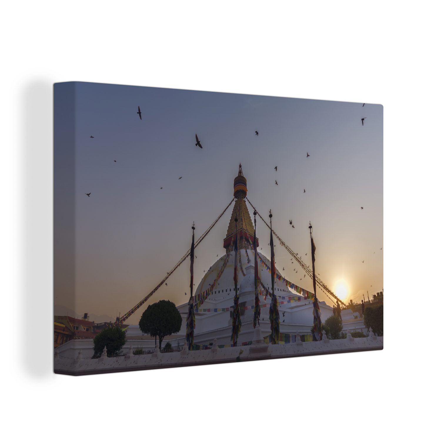 OneMillionCanvasses® Leinwandbild Monument Nepal, (1 St), cm Wanddeko, Aufhängefertig, 30x20 Leinwandbilder, Wandbild