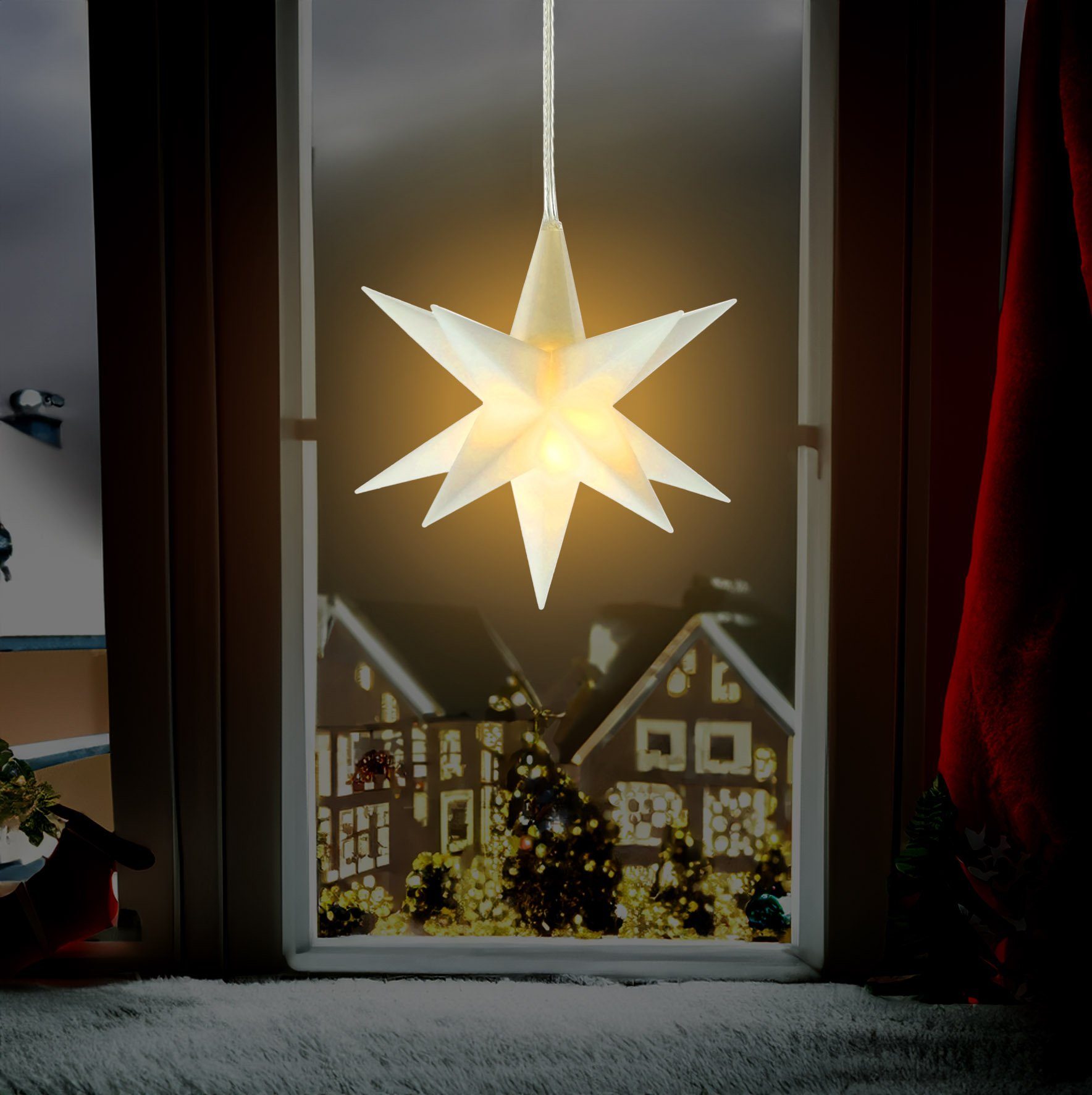 Spetebo Dekostern Outdoor Weihnachts Leuchtstern 3D günstig online kaufen