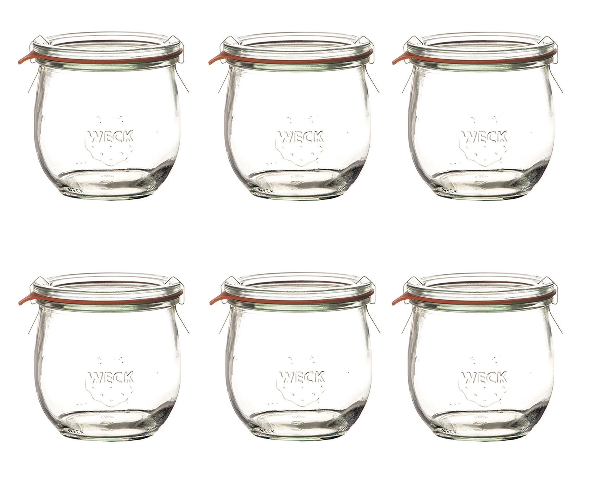 Einmachglas 6er Set Tulpengläser 370ml Einmachgläser mit Gummis und Klammern