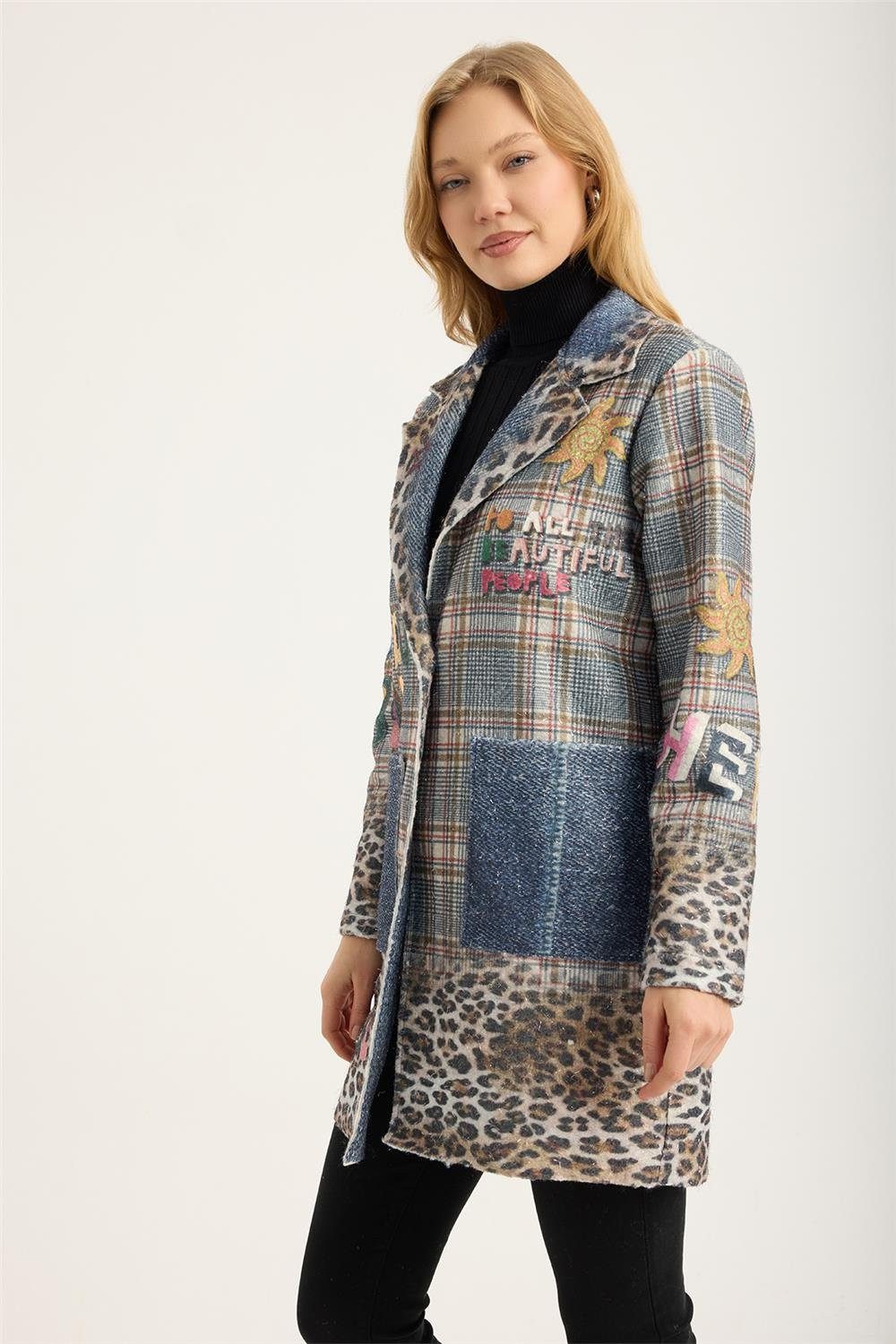 HomeStore Jeansjacke Langes Karo Gold Herz Jacke günstig online kaufen