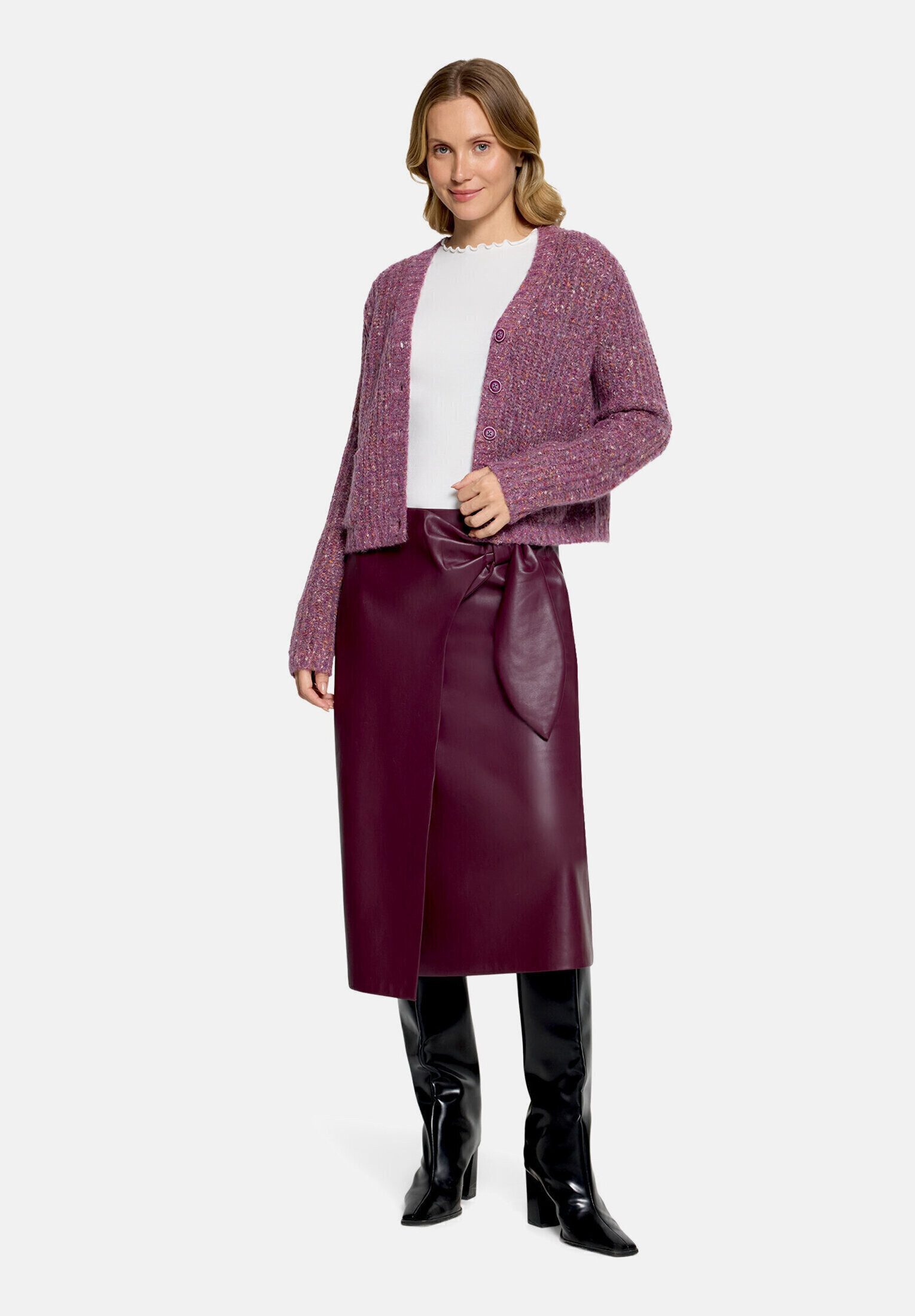 Cartoon Strickjacke Damen mit V-Ausschnitt (1-tlg)