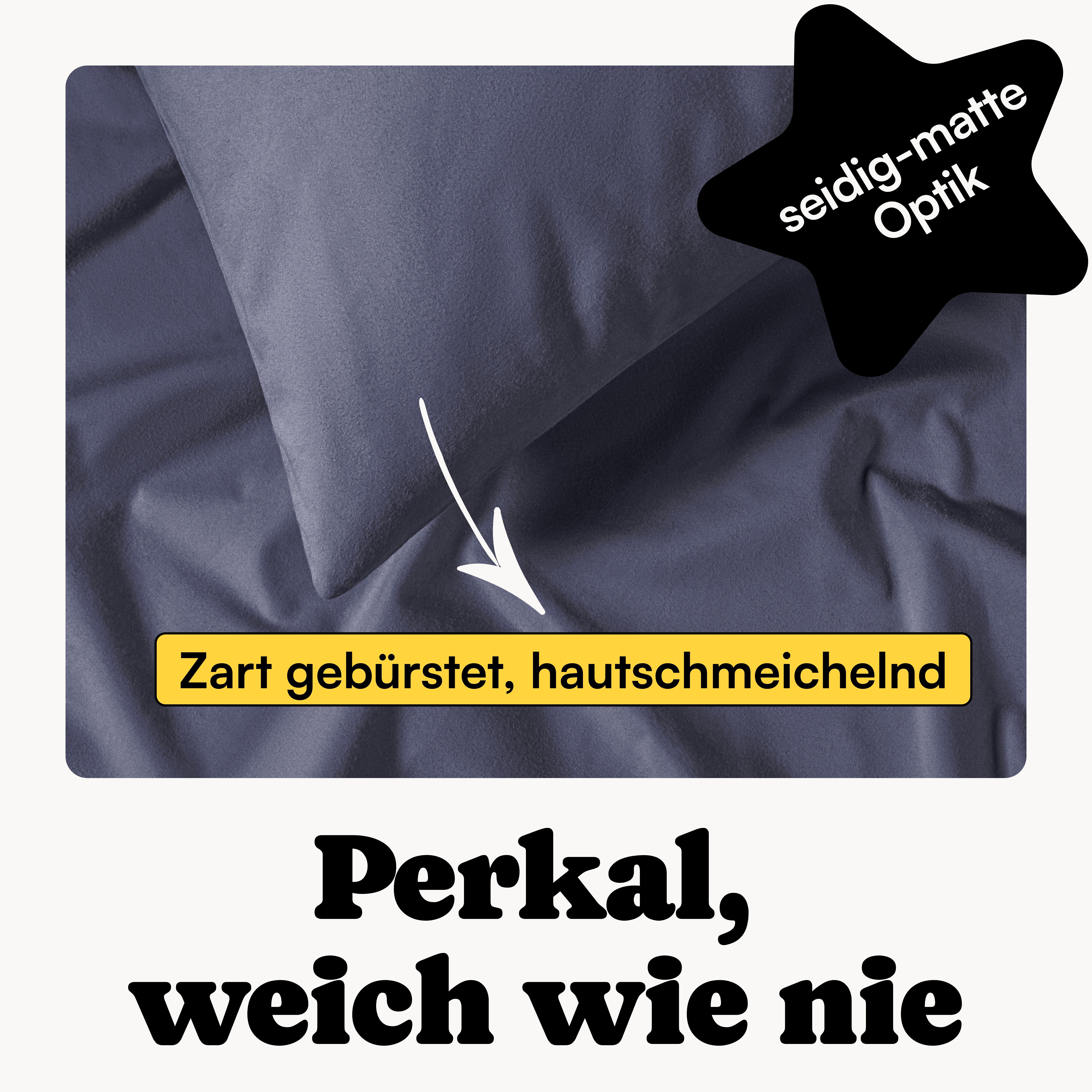 Seralino Kissenbezüge Perkal Kissenbezug (100% Baumwolle) weich angeraut, hautfreundlich, besonders weich & atmungsaktiv, BCI zertifiziert, mit Reißverschluss