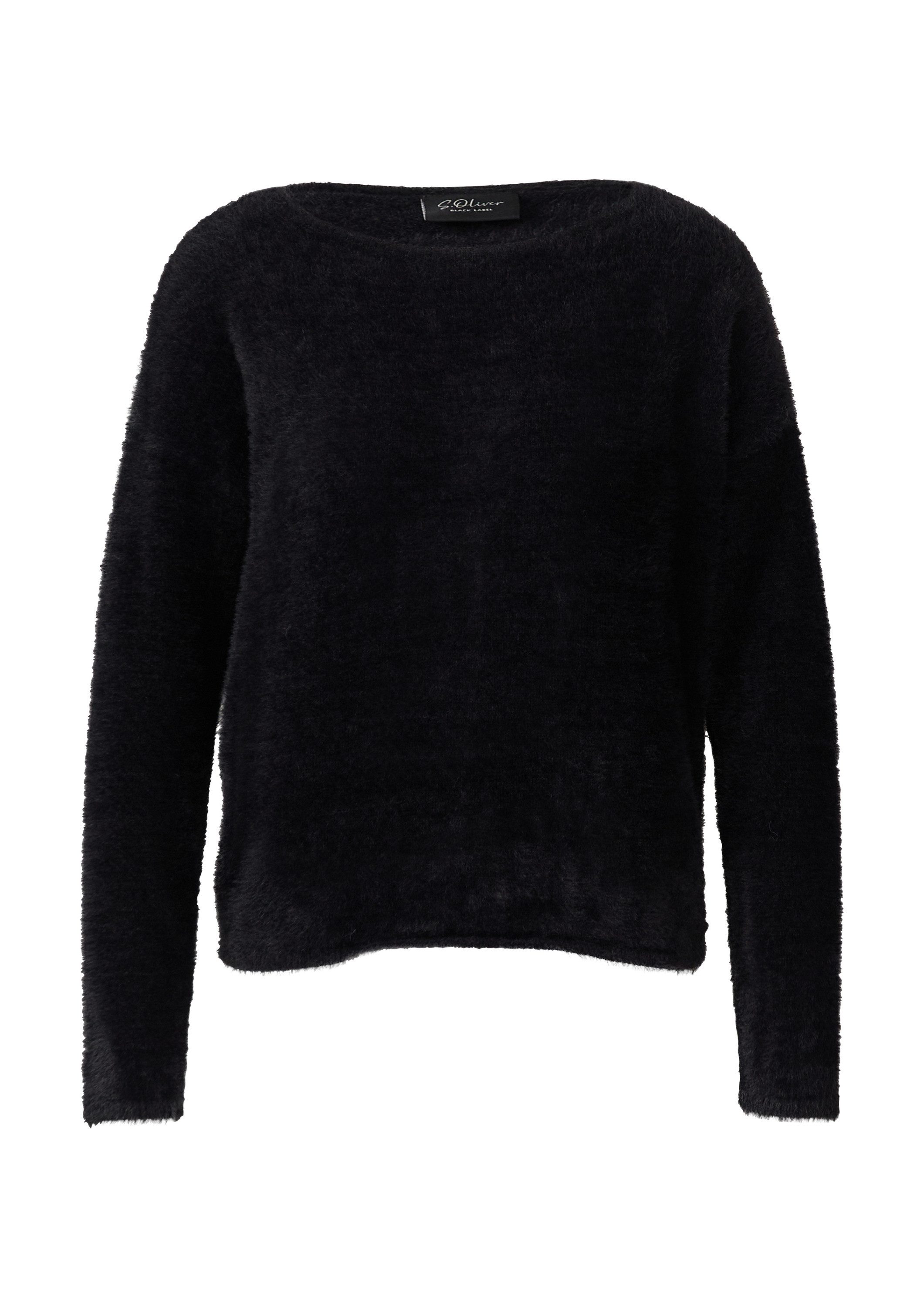 s.Oliver Longpullover Strickpullover Flauschiger Pullover mit U-Boot-Aussch günstig online kaufen