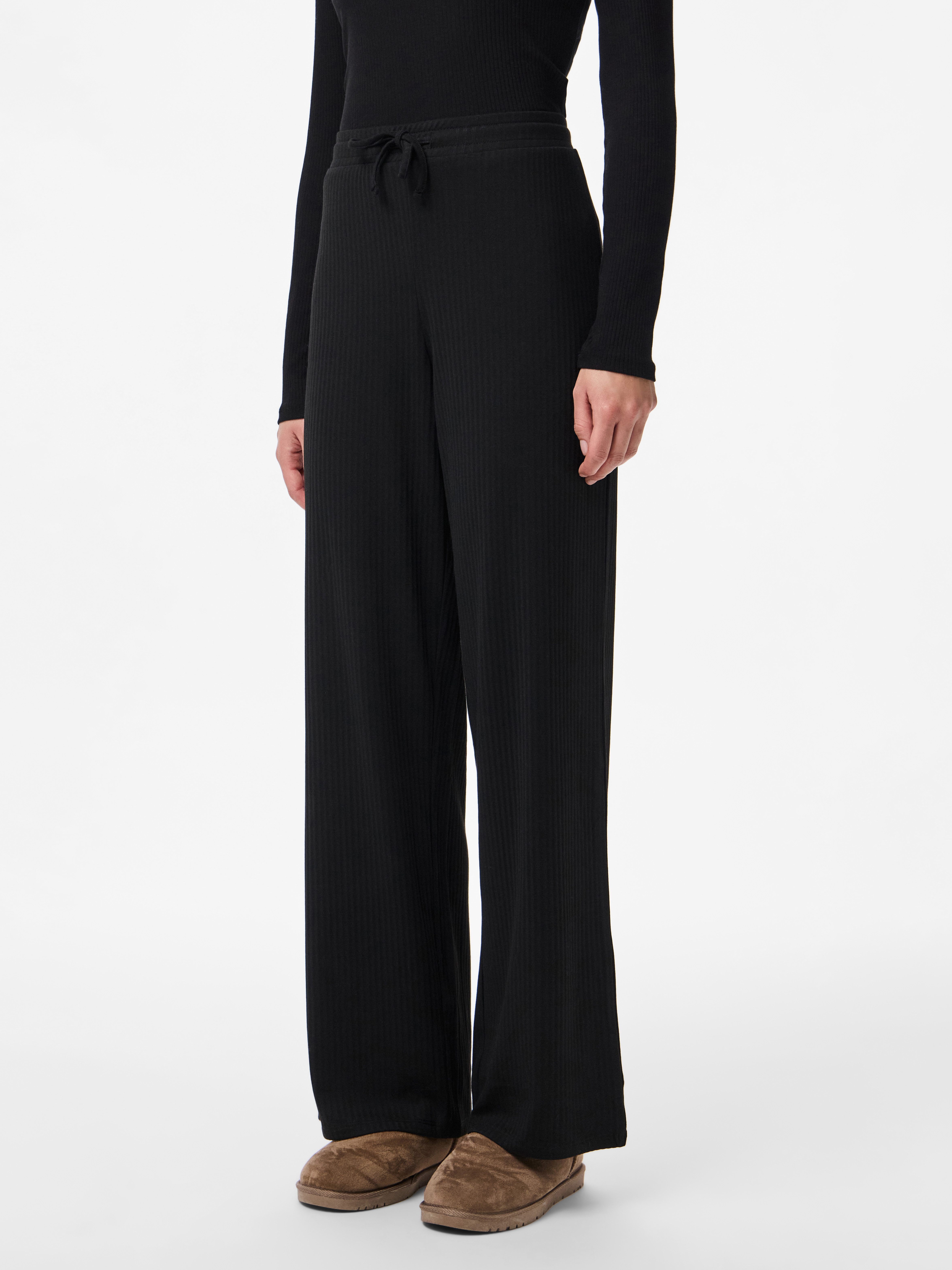 pieces Jerseyhose PCLAYA MW WIDE PANTS JRS NOOS Materialmix, regular fit