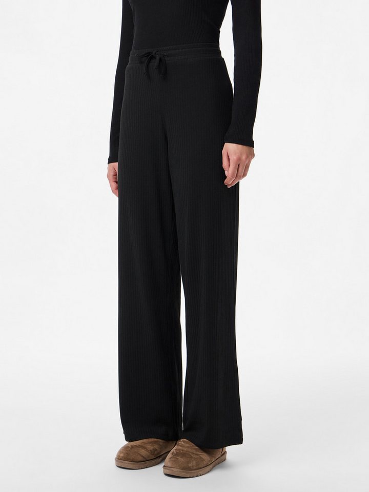 pieces Jerseyhose PCLAYA MW WIDE PANTS JRS NOOS Materialmix, regular fit