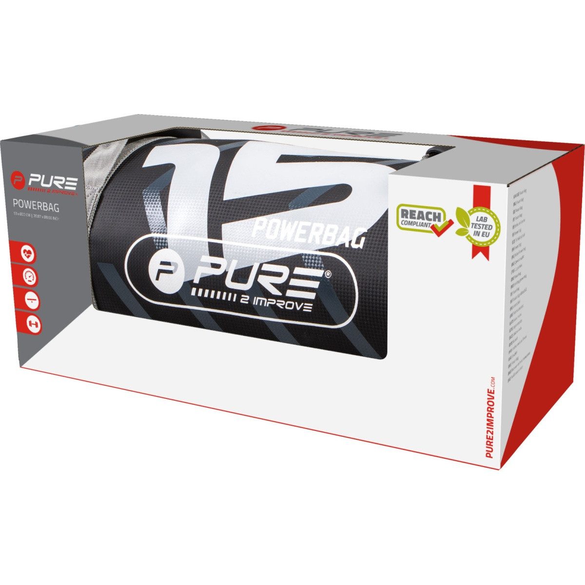 Pure 2 Improve Trainingshilfe Fitness Powerbag 15,0kg - schwarz/grau