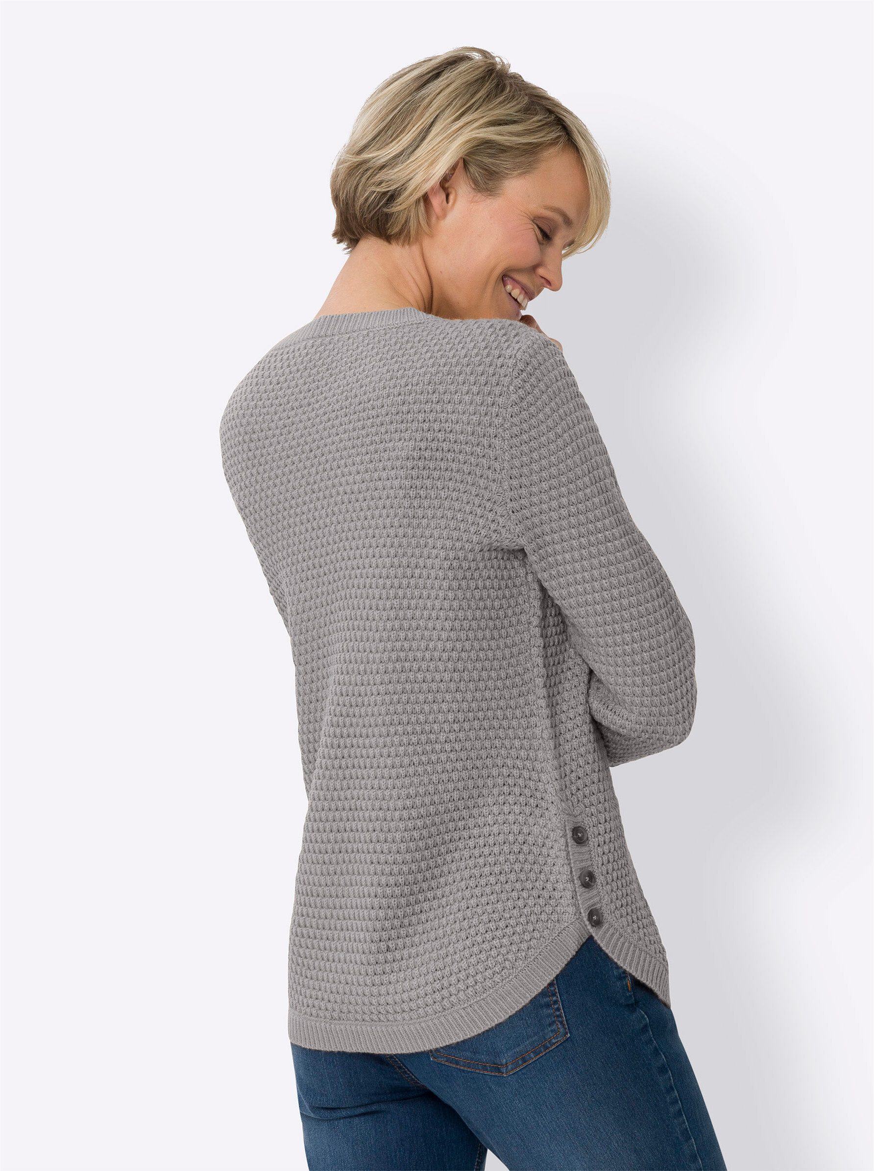 Sieh an! Strickpullover Langarm-Pullover Langarm Struktur günstig online kaufen