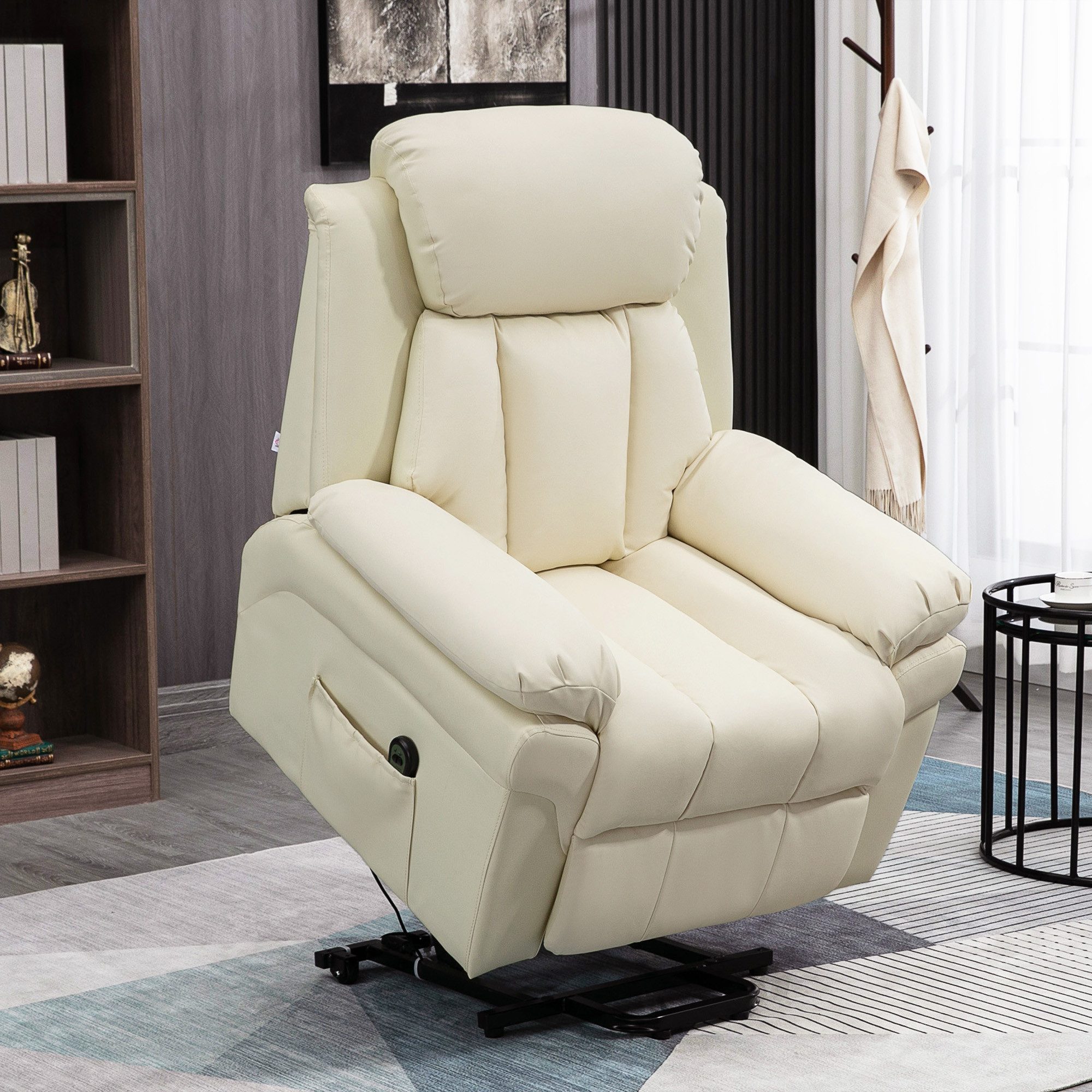 HOMCOM Massagesessel Fernsehsessel mit Aufstehhilfe, Elektrisch Relaxsessel