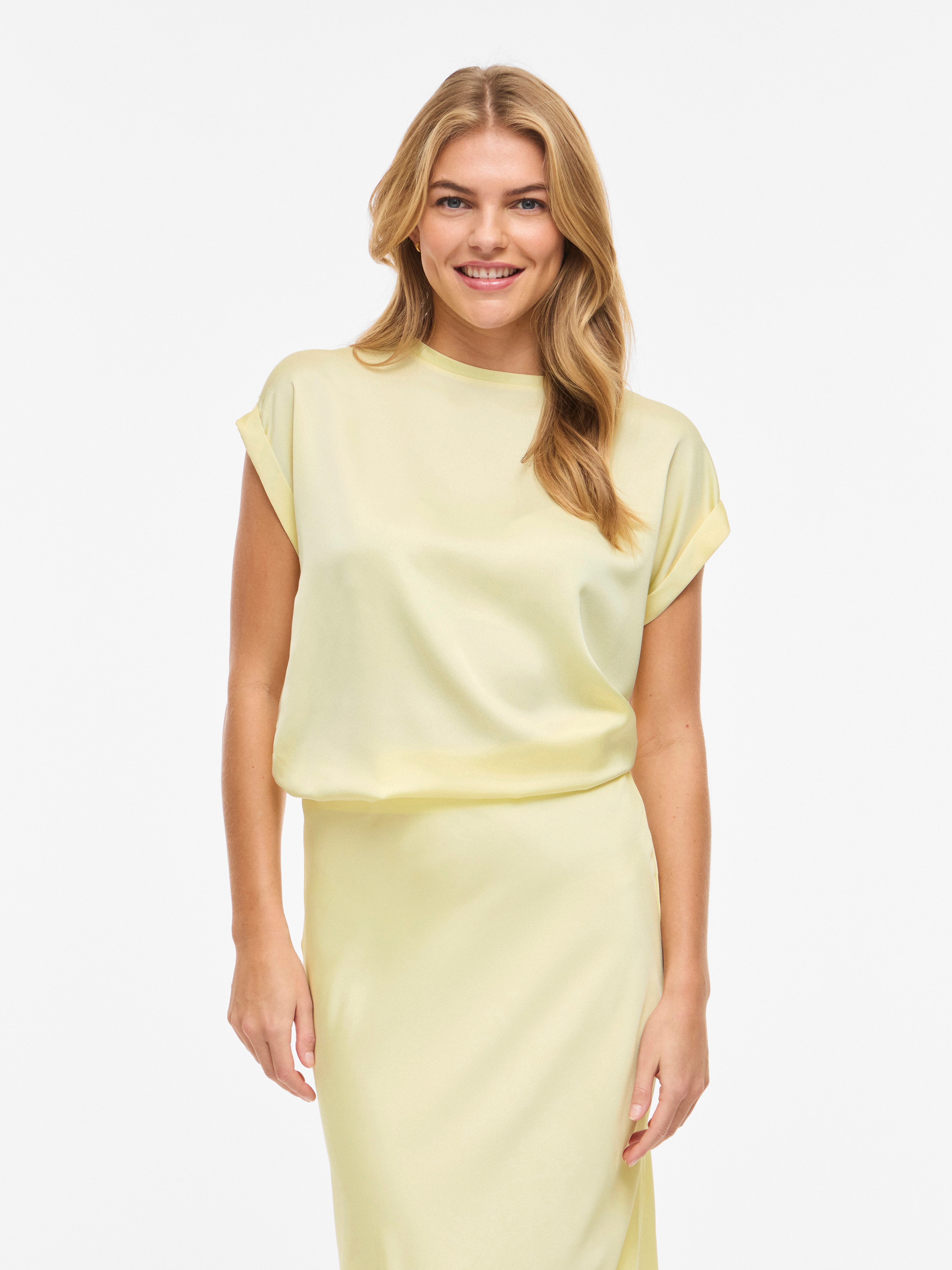 Vila Kurzarmshirt VIELLETTE S/S SATIN TOP - NOOS Satin Optik günstig online kaufen