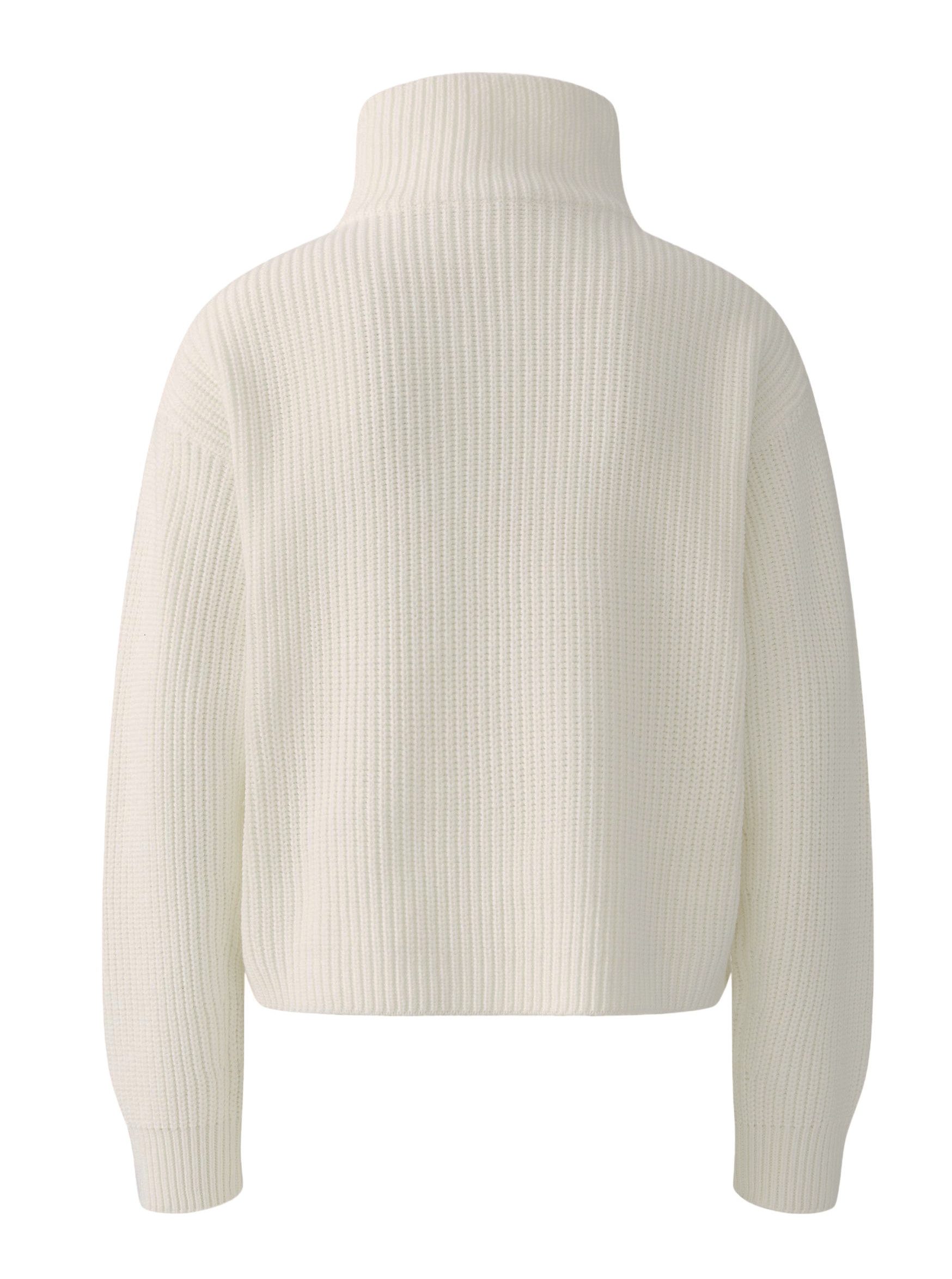 Oui Strickpullover Oui Strickpullover mit Troyerkragen - offwhite (1-tlg) günstig online kaufen