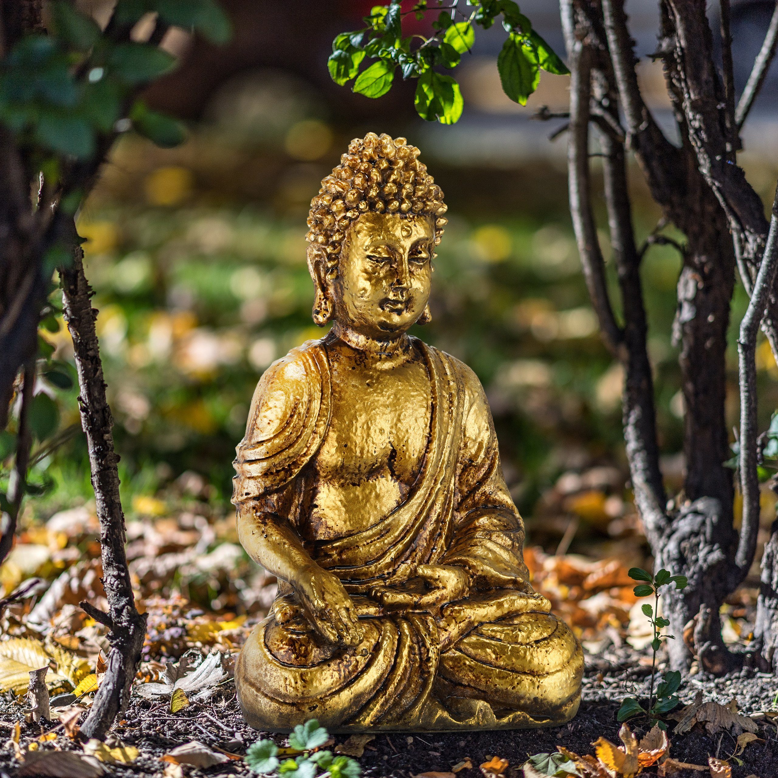 30 Figur Buddha Buddhafigur relaxdays cm Garten