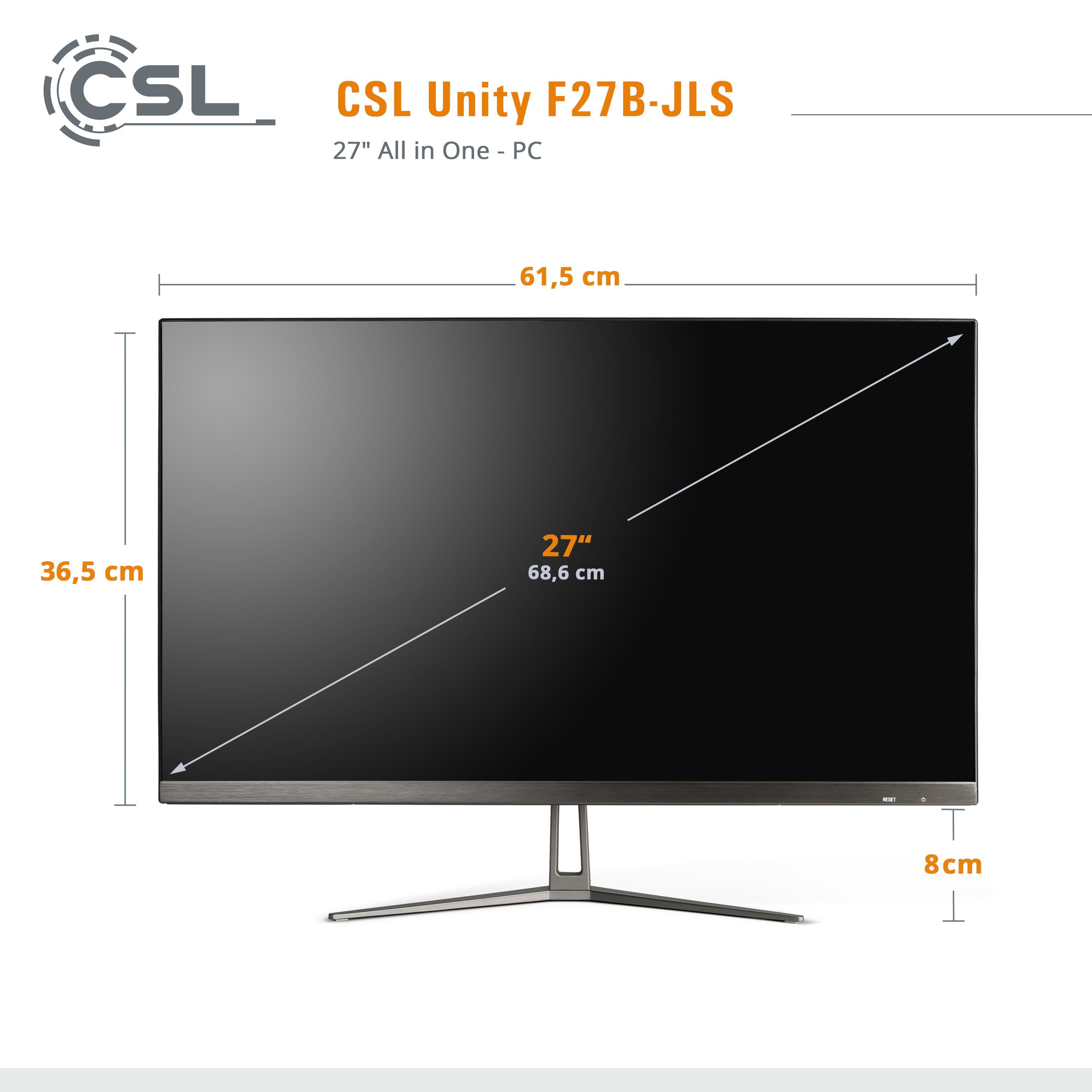 CSL Unity F27-JLS PC RAM, Intel® Intel® (27 GB Graphics, UHD SSD, schwarz 512 GB Celeron passiver CPU-Kühler) 8 Zoll, N5100