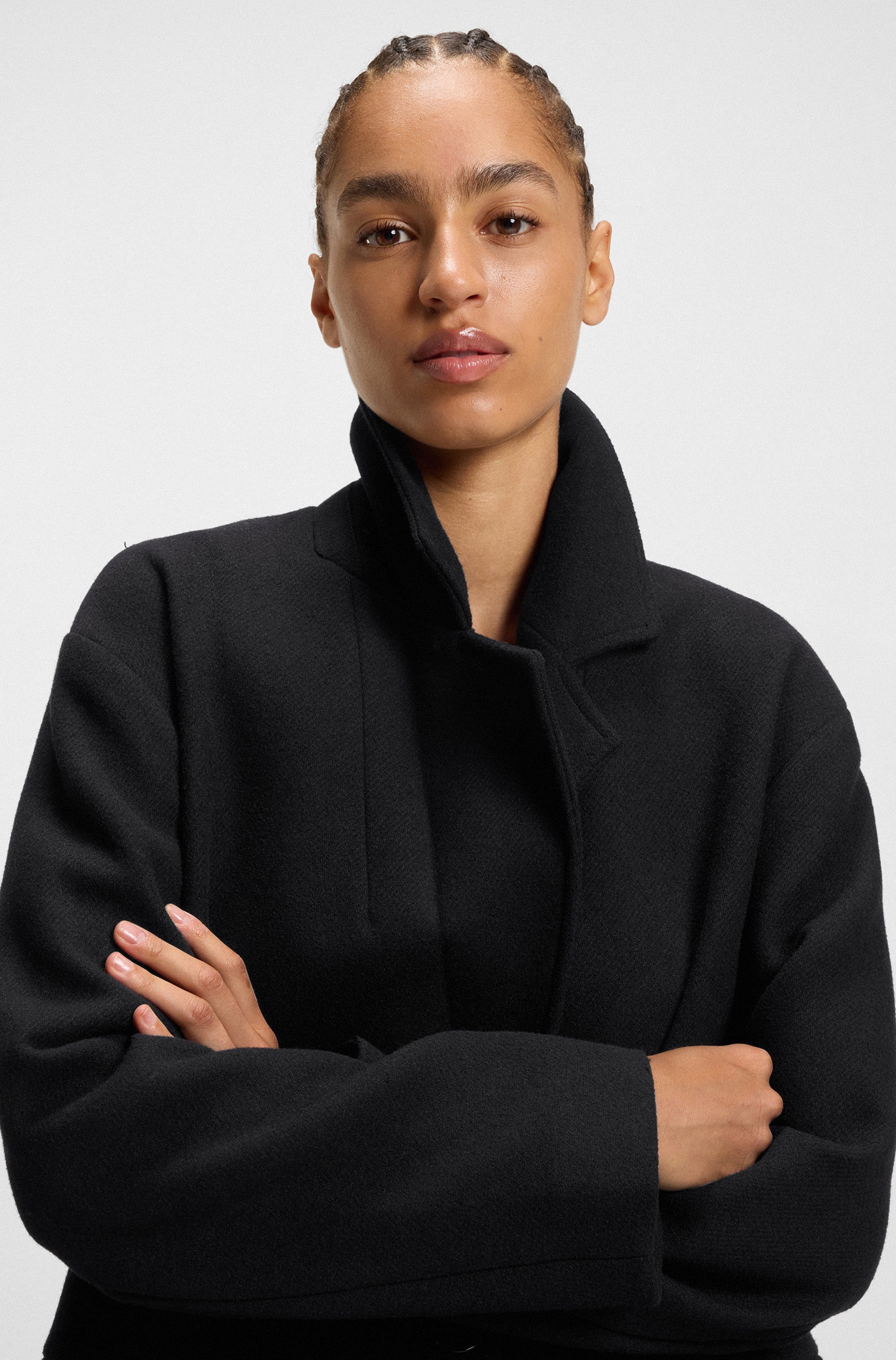 BOSS ORANGE Kurzmantel Calesara Premium Damenmode in gerader Passform, Woll günstig online kaufen