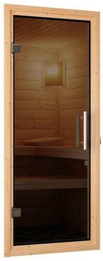 Karibu Sauna Sanna 2, BxTxH: 264 x 198 x 212 cm, 40 mm, (Set) 9-kW-Bio-Ofen mit externer Steuerung