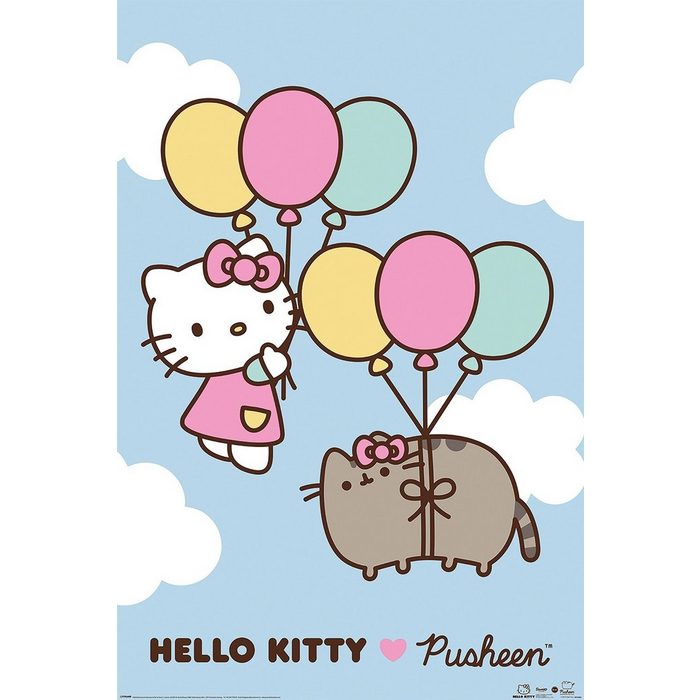 PYRAMID Poster Pusheen x Hello Kitty Poster Up Up and Away 61 x 91 5 cm