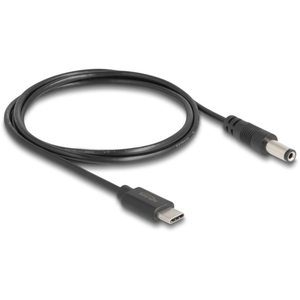 Delock Delock USB-Ladekabel USB-C® Stecker, DC Stecker 5,5 mm 1.00 m Schwar USB-Kabel, (100.00 cm)