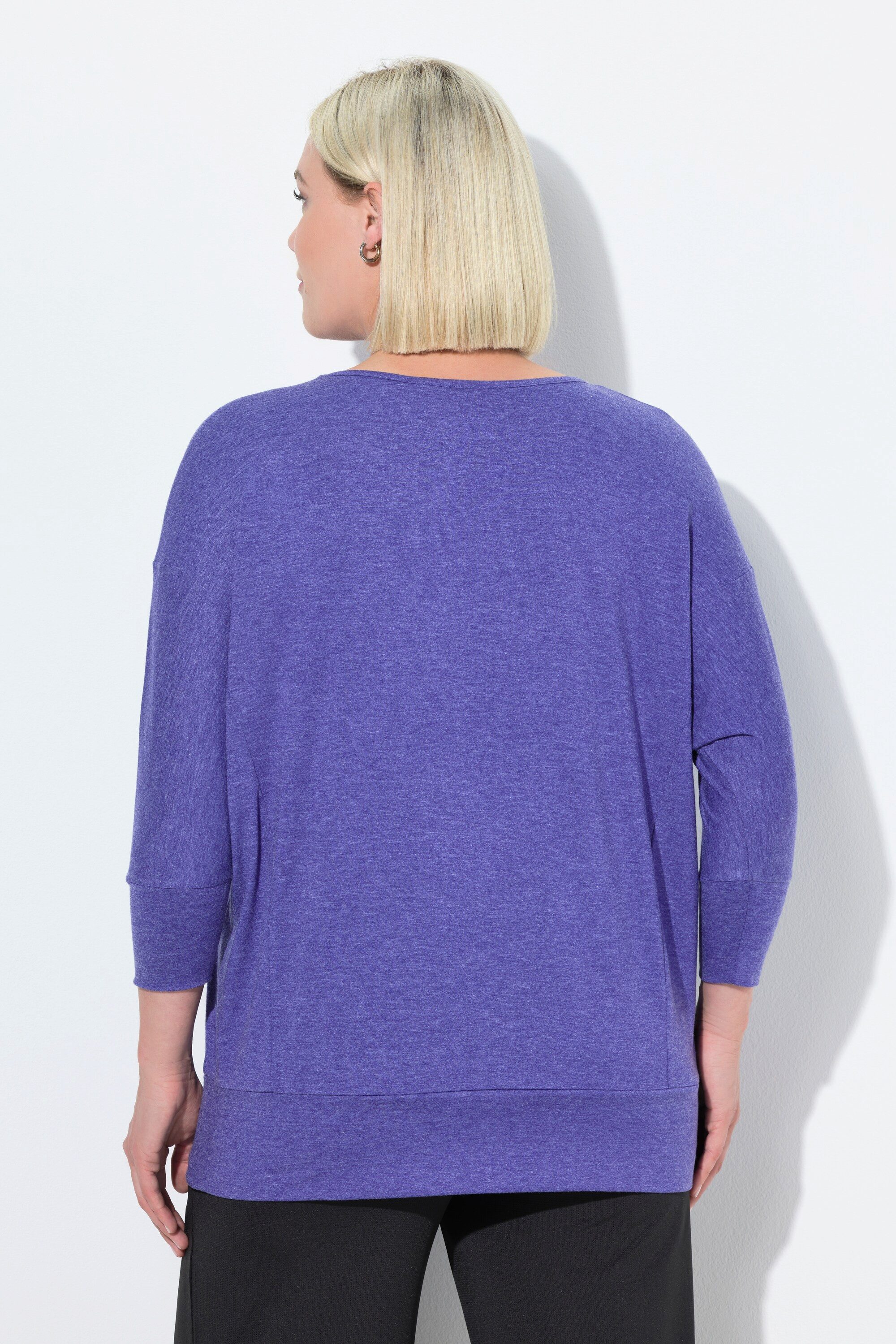 Ulla Popken T-Shirt Funktions-Shirt Oversized U-Boot-Ausschnitt