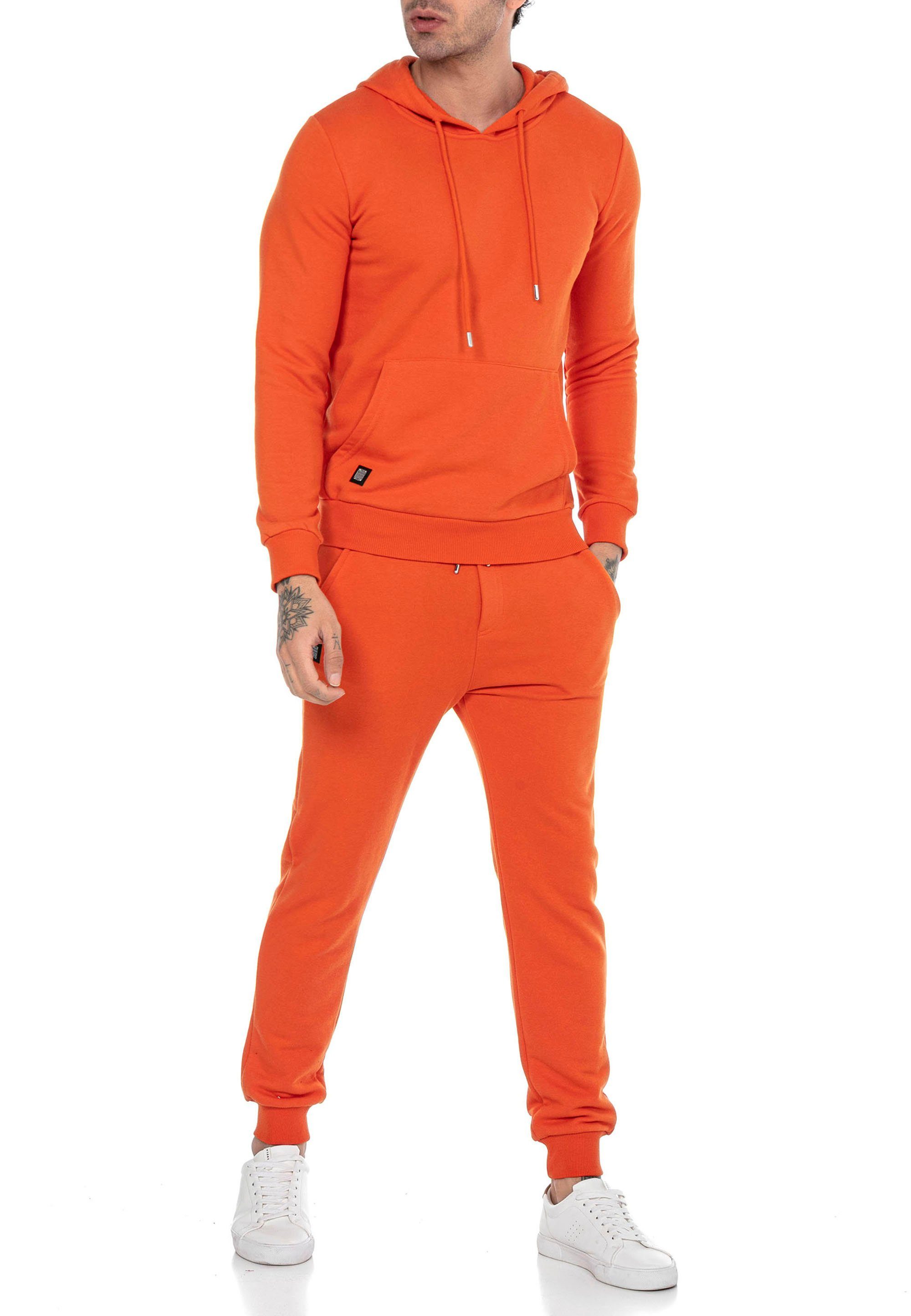 Premium RedBridge Herren Basic Kapuzensweatshirt Red Premium Hose Qualität Jogginganzug Set Orange Bridge Hoodie