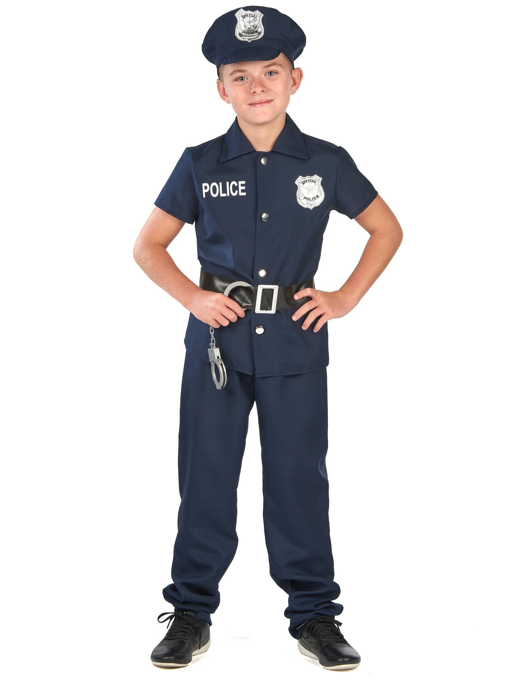 Kostüm Polizei Kostüm für Kinder kurzärmelig dunkelblau