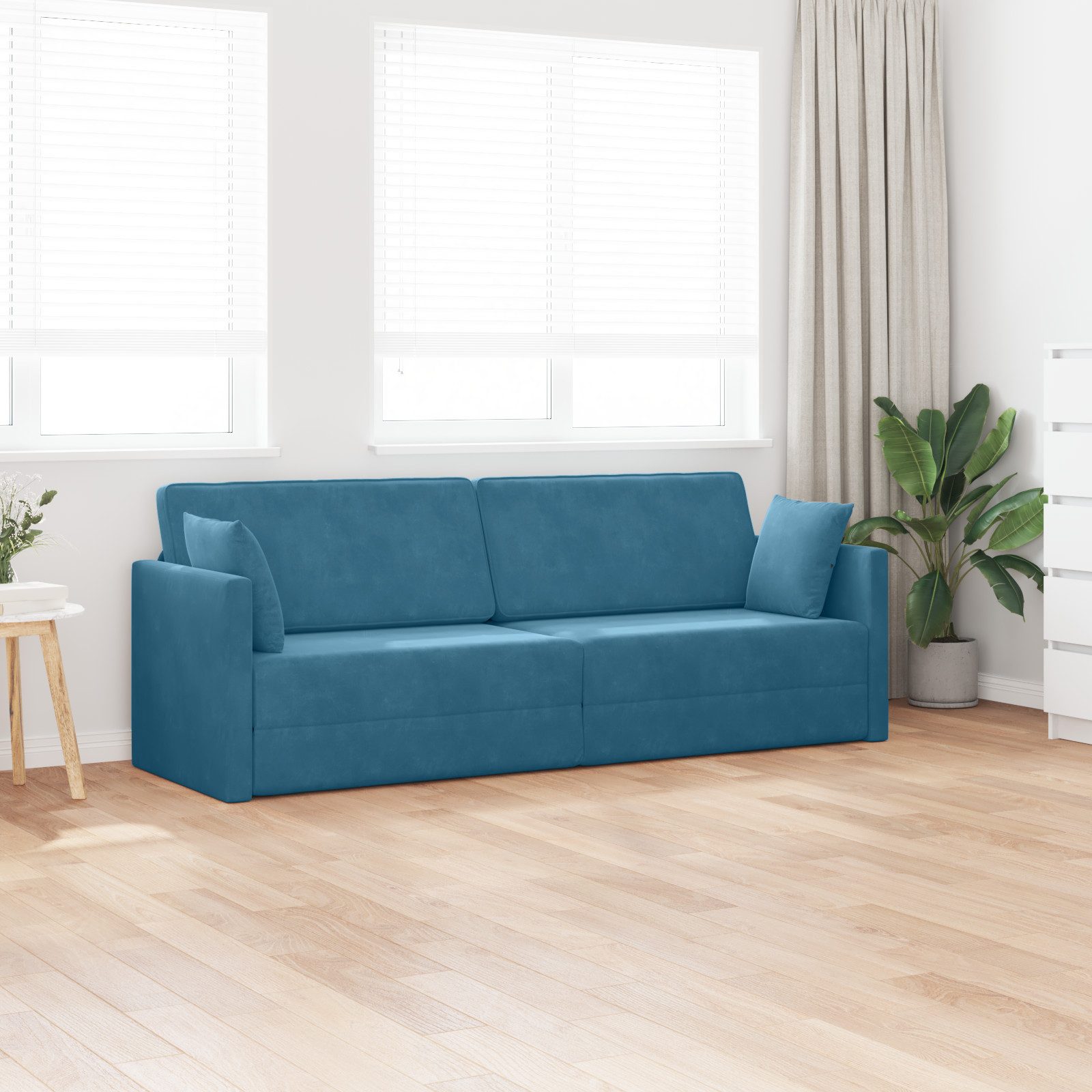 vidaXL Sofa Boden-Sofa-Bett 2-in-1 Blau 213x144x60 günstig online kaufen