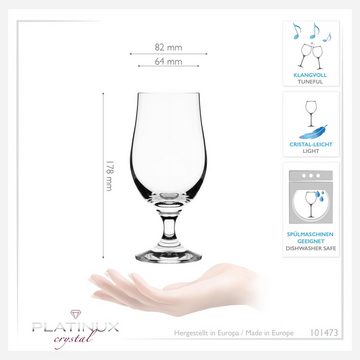 PLATINUX Bierglas Bierpokale, Crystalline Glas, 300ml (max. 400ml) Set 6-Teilig Biergläser Bierkelche Biertulpen