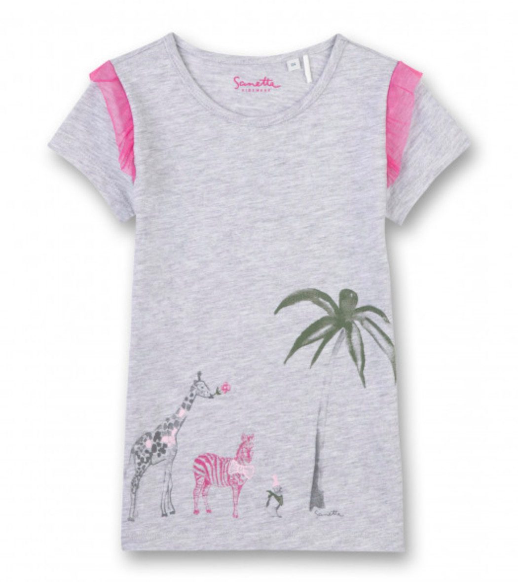 Sanetta T-Shirt Sanetta Kidswear Mädchen T-Shirt aus Bio-Baumwolle mit Tiermotiv