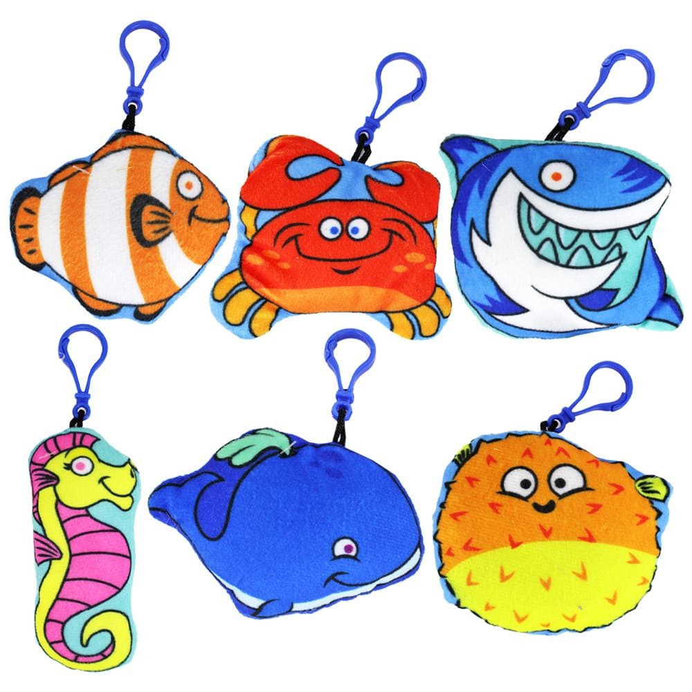 BEMIRO Plüschanhänger Schlüsselanhänger Fische aus Plüsch Meerestiere - ca. 10 cm