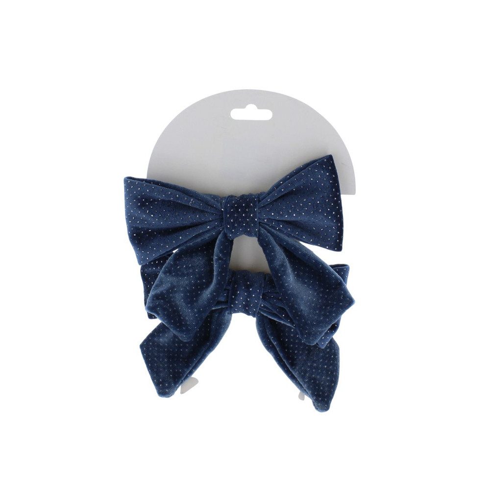 MICA Weihnachtsfigur 2er Set Schleifen blau - ca. 24 x 14,5 x 2,5 cm