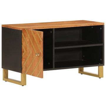 vidaXL TV-Schrank TV-Schrank Braun und Schwarz 80x31,5x46 cm Massivholz Mango (1-St)