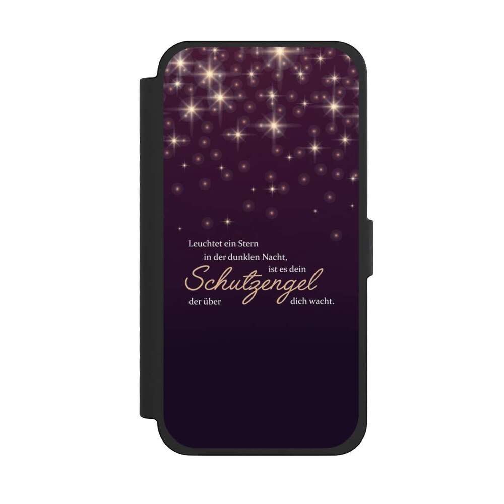 NIVOCASE Handyhülle Schutzengel Sprüche Spruch Schutzengel, Apple iPhone 15 Pro Max Klapphülle Handyhülle aus Kunst Leder