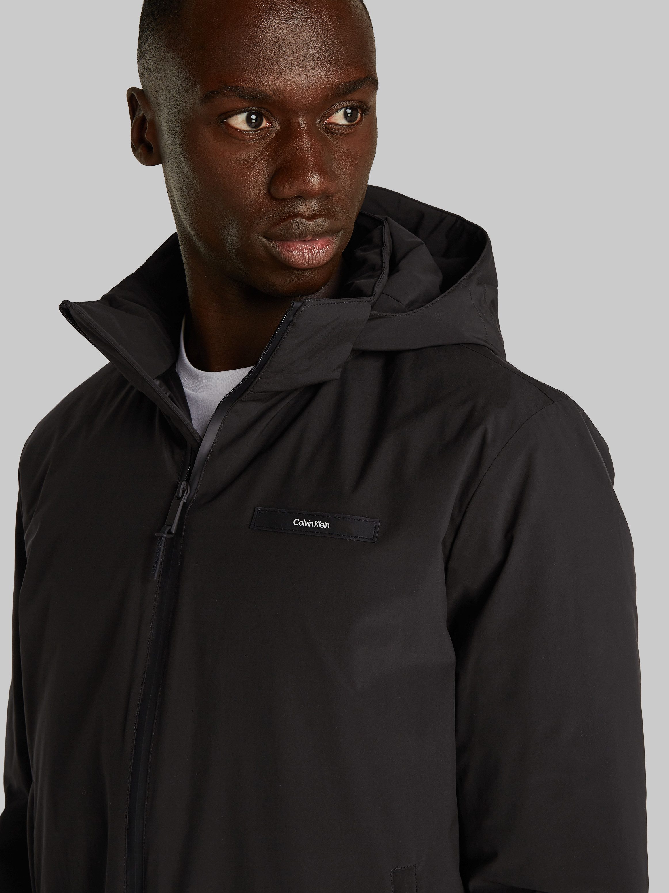 Calvin Klein Regenmantel TECHNICAL NON-QUILT PARKA mit Logoprint günstig online kaufen