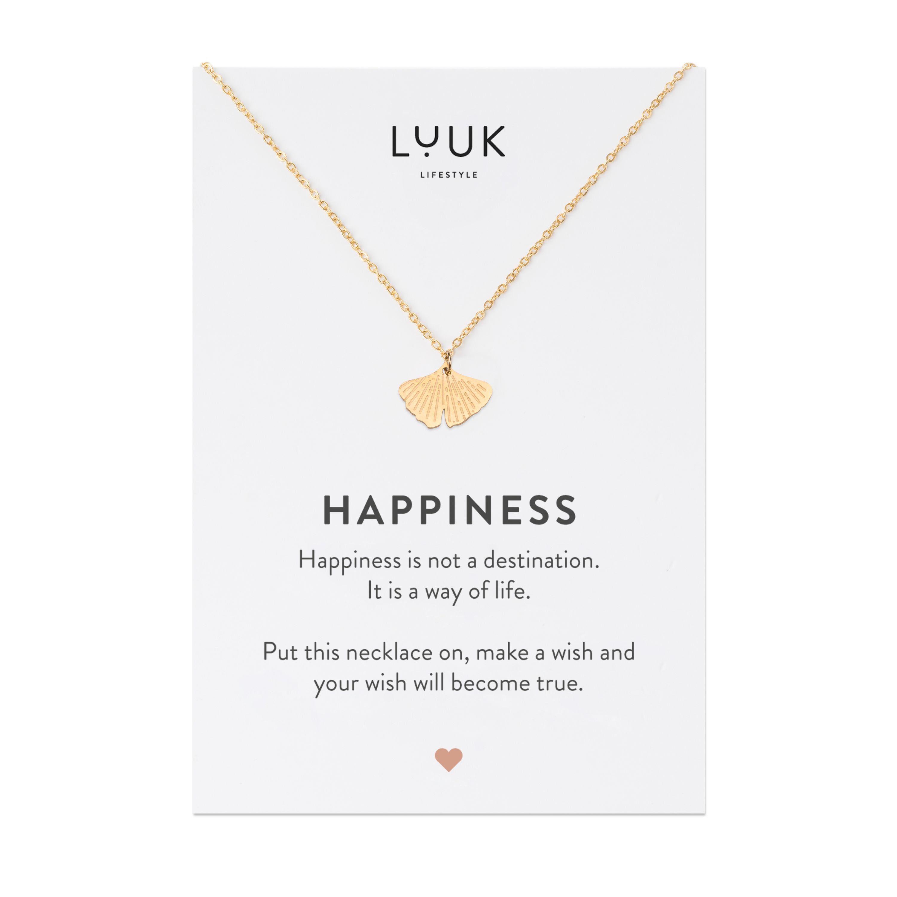 LUUK LIFESTYLE Kette mit Anhänger Ginkgo, günstig online kaufen