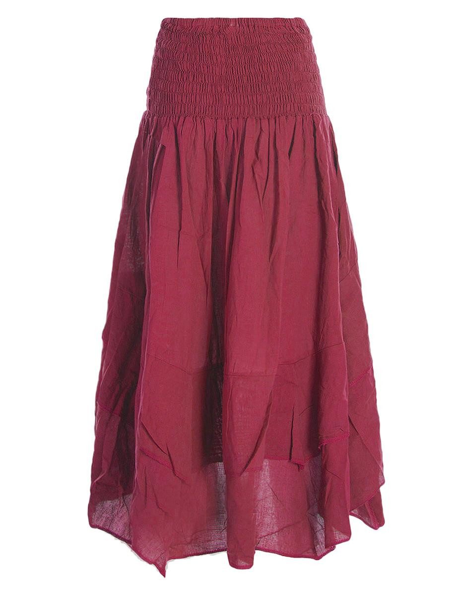 Vishes Sommerkleid 2in1 Kleid-Rock Damen Sommer-Kleid Spagetti-Träger Hippie-Rock Elfen, Casual Style