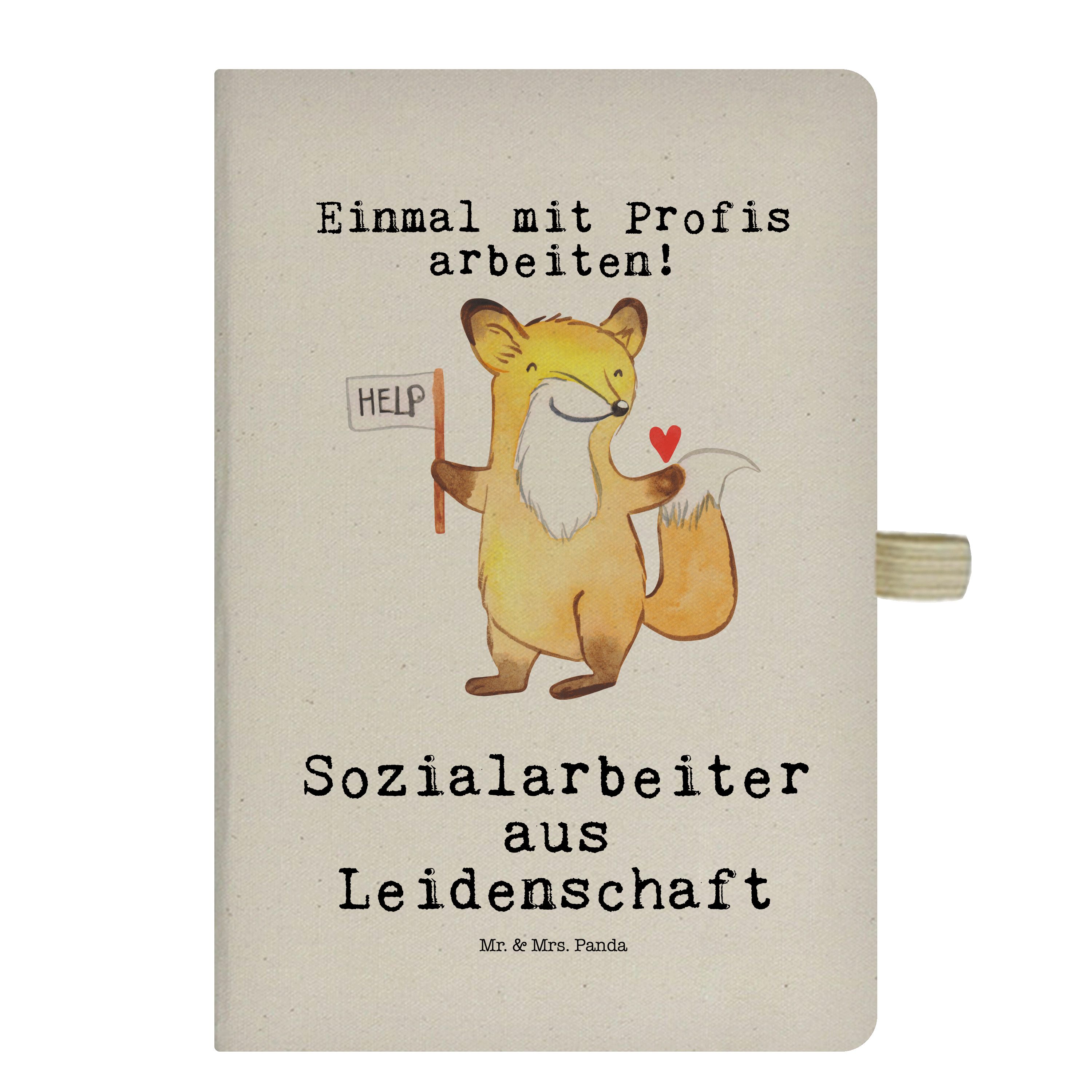 Transparent Notizbuch & Mrs. Mr. aus Notizheft, Panda & Panda Mrs. Geschenk, - Mr. - Leidenschaft Sozialarbeiter