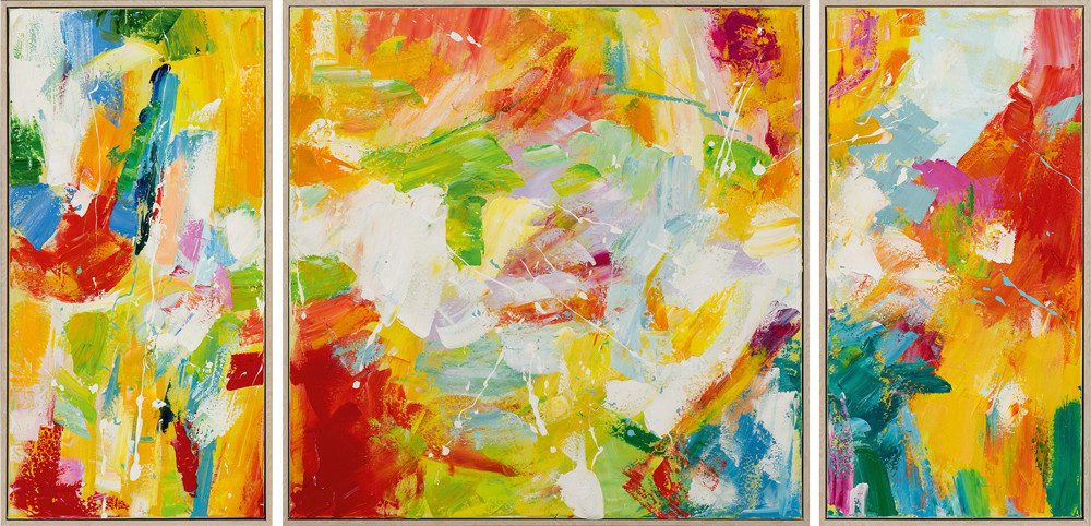 ArtUniverse Gemälde Farbspektakel als Triptychon 82x167 cm, Abstrakt