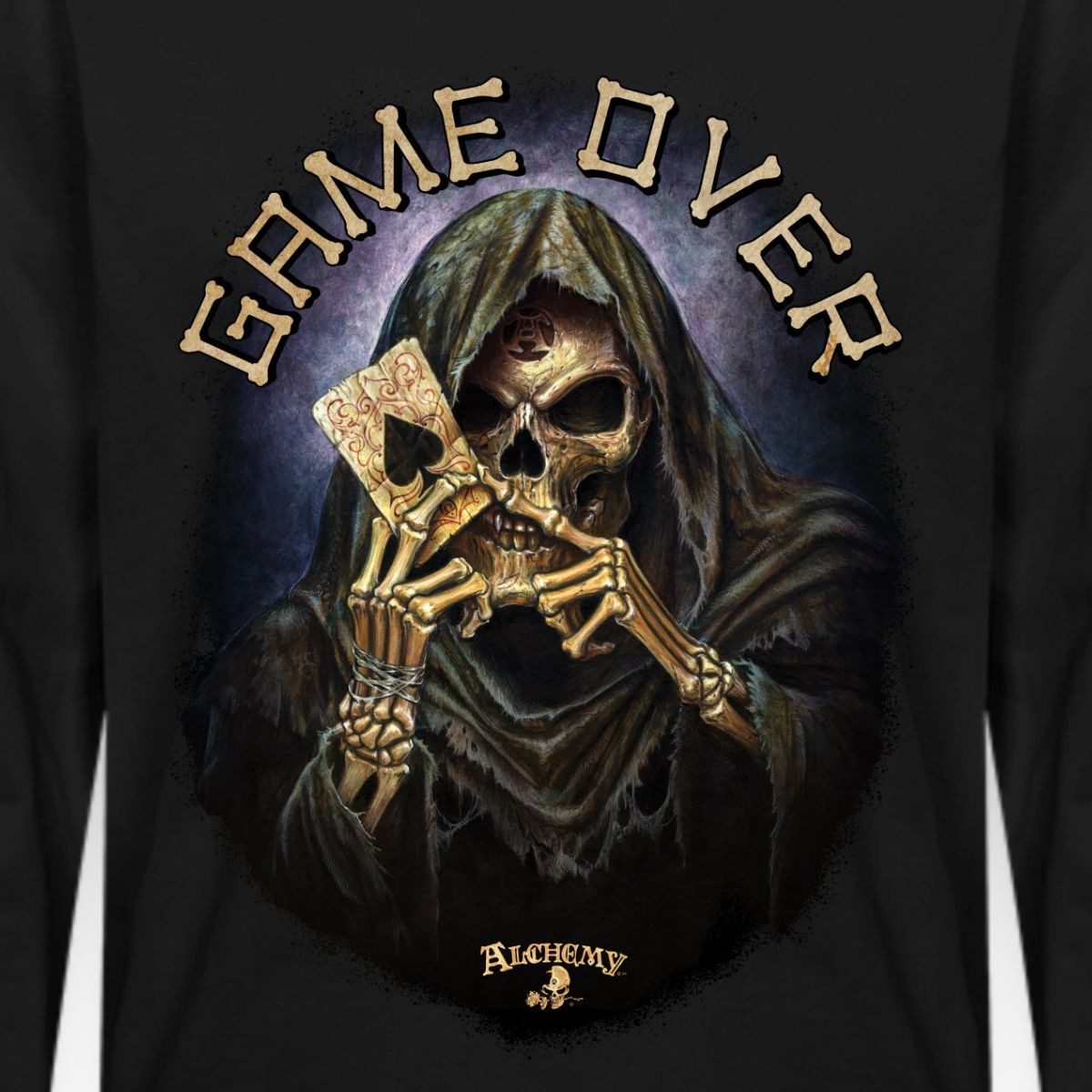 Spreadshirt T-Shirt Alchemy England Sensenmann Game Over Tod Premium Langarmshirt Herren (1-tlg)