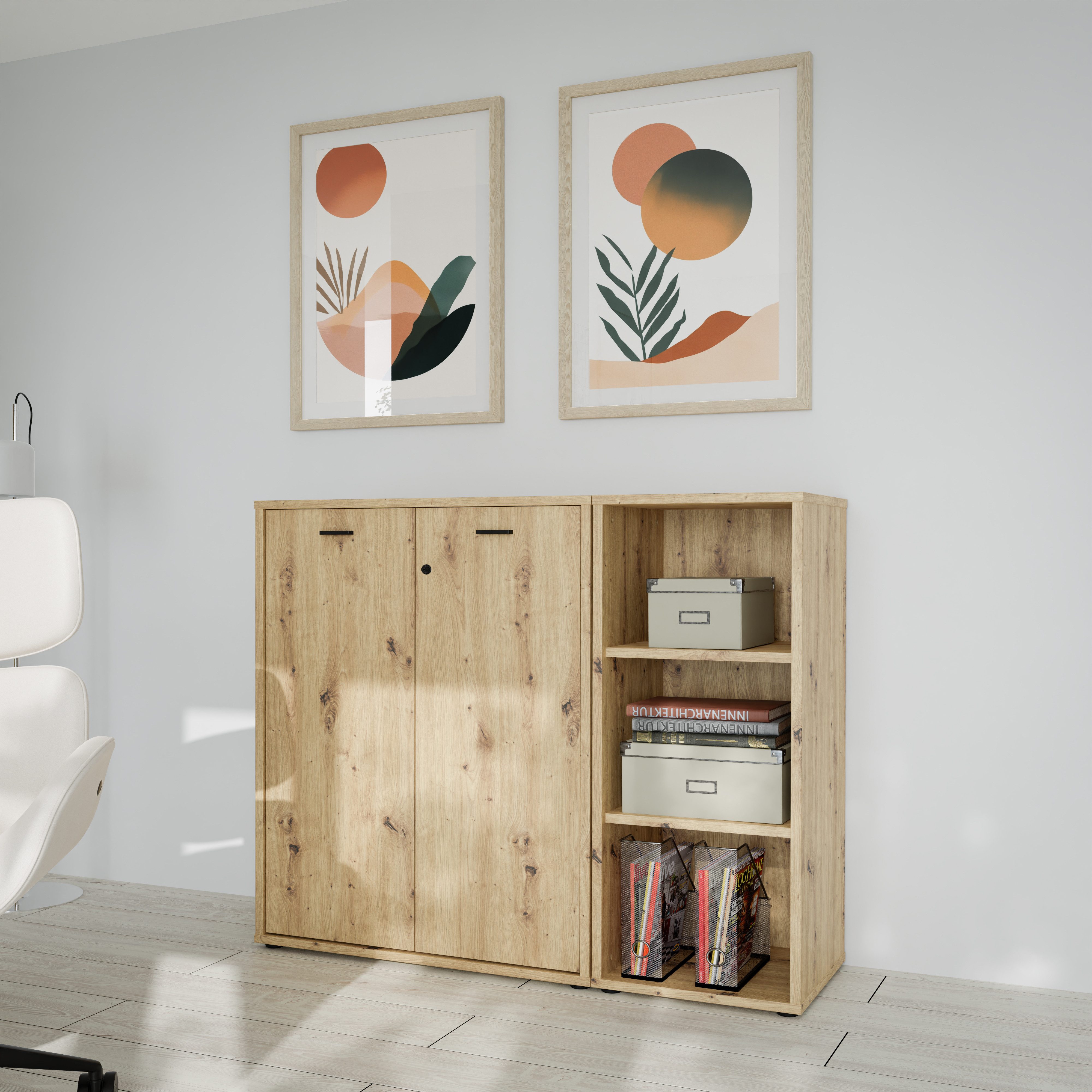 FORTE Schranktür Goldsboro (2 St), wahlweise mit Holzoptik oder Glas
