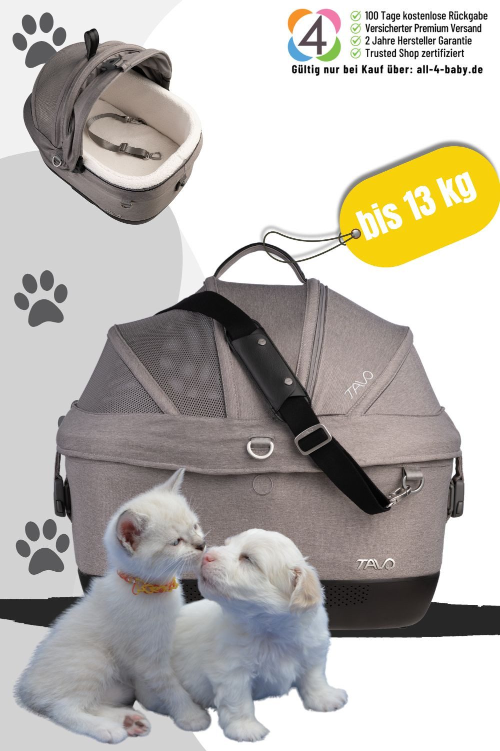 Tavo Hunde-Autositz Pets Maeve™ iso5X Haustier-Autositz Small