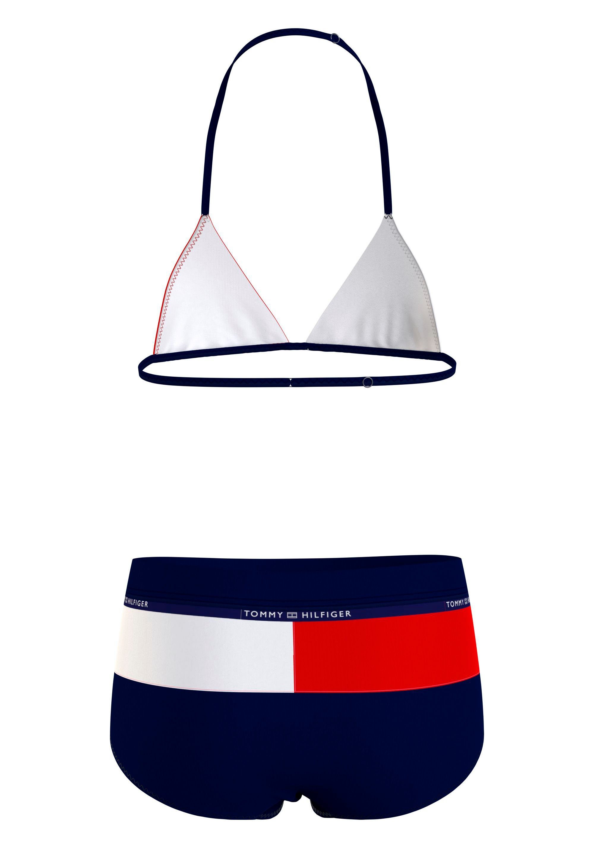 2-St) SET Hilfiger (Set, mit Triangel-Bikini Hilfiger Markenlabel Tommy Tommy TRIANGLE Swimwear