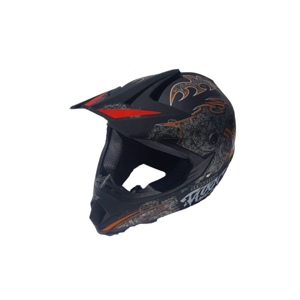 FunSport-Factory Motocrosshelm Mejia Kinder Crosshelm Motocross Helm Kinder Offroad schwarz matt