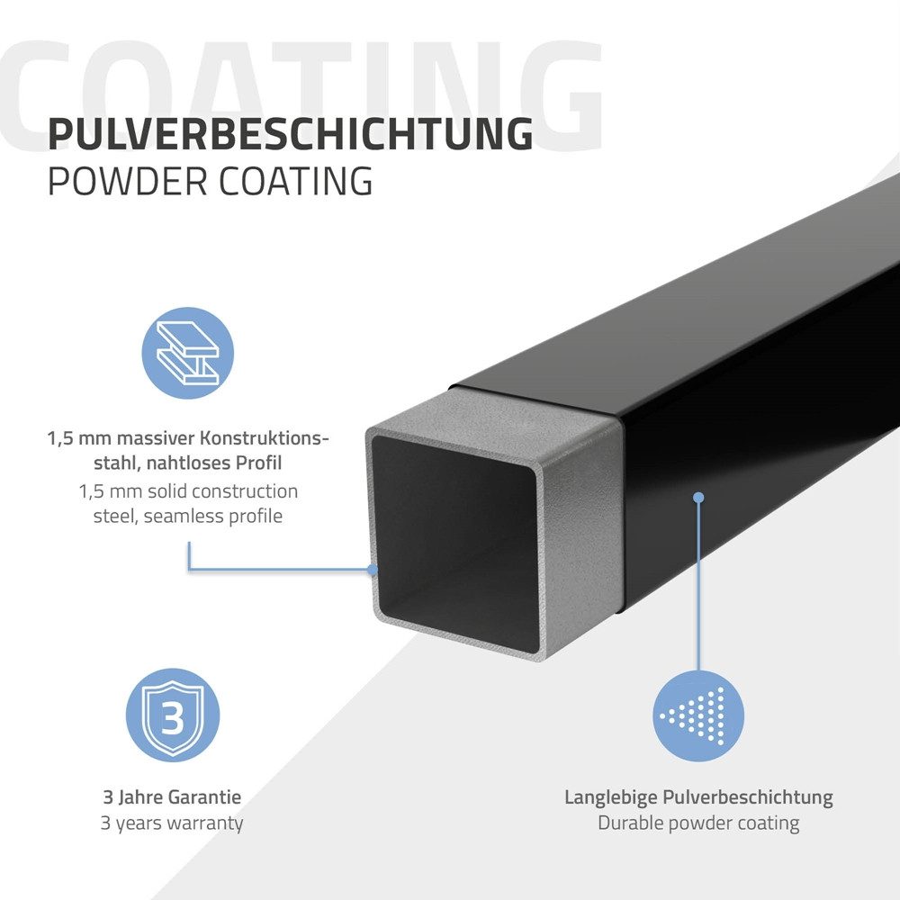 ML-DESIGN Kleiderstange Kleiderständer Übereck für die Wand aus Stahl rostfrei L-Form (2 St), Garderobenstange 60x30cm Schwarz L-Form Kleiderständer Kleidergest – Bild 5 von 5