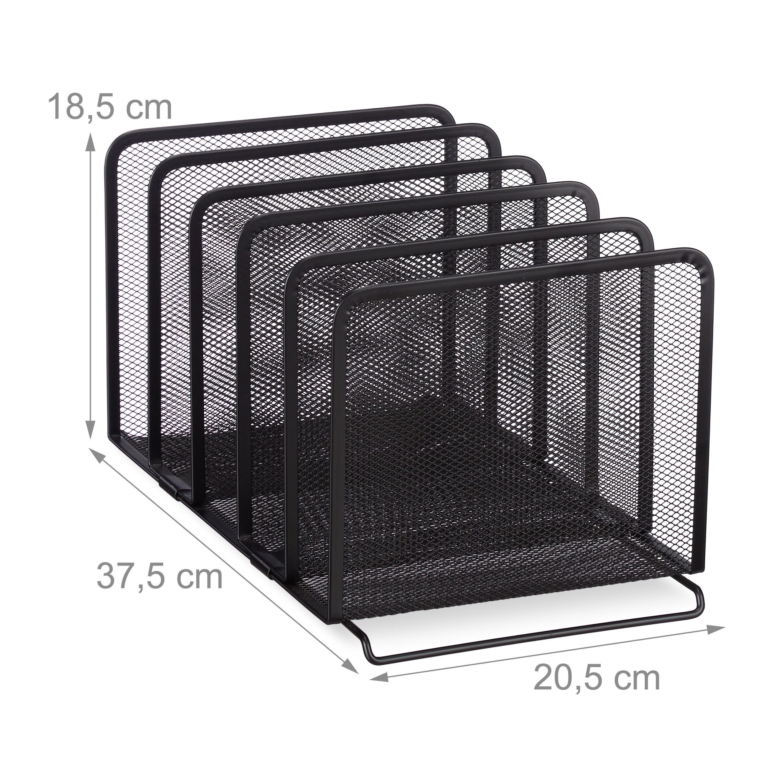 relaxdays Organizer Katalogsammler Metall mit 5 Fächern, schwarz
