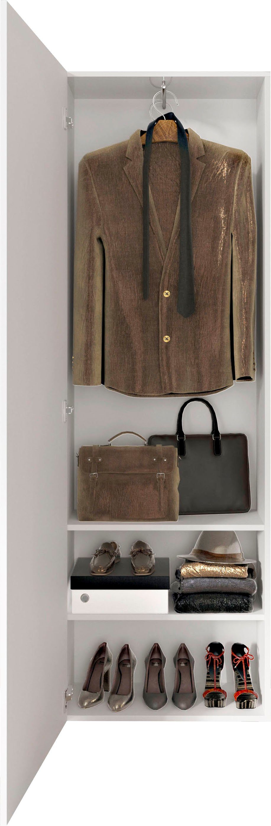 Home affaire Garderobenschrank Vittoria, Breite 60 cm, Höhe 186 cm Front mit Spiegel und Siebdruck