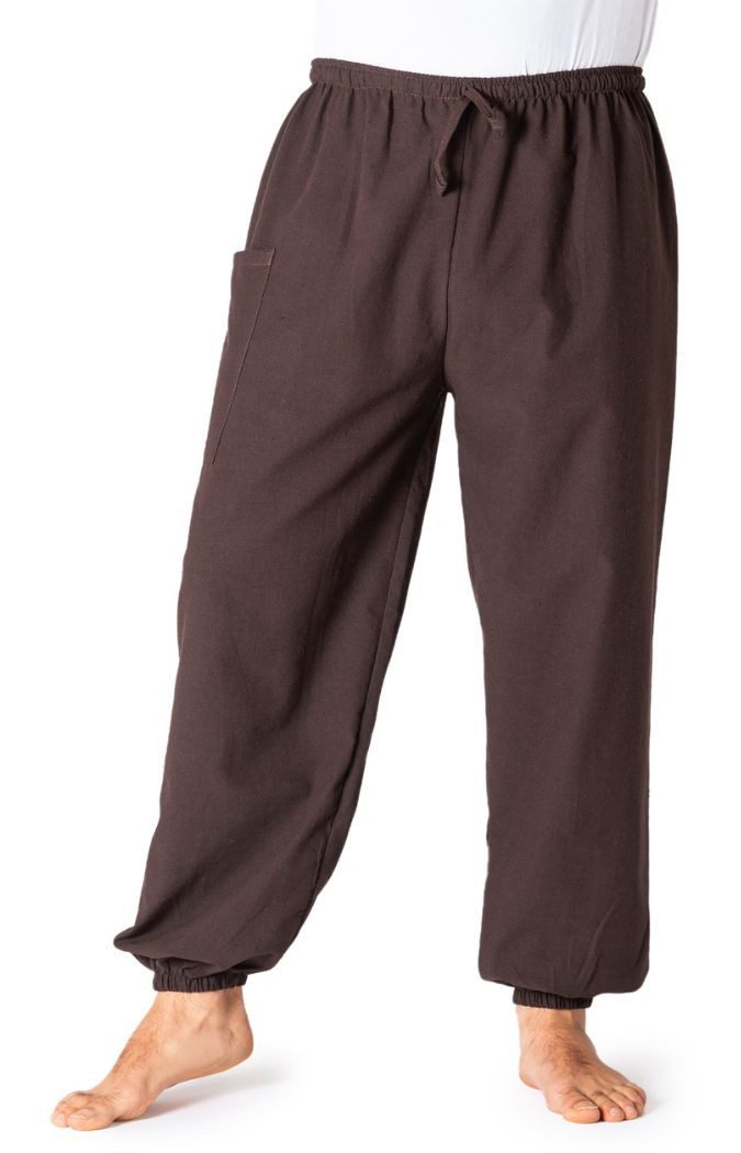 Relaxhose Loungehose einfarbig aus 100% Baumwolle bequeme Muckhose Relaxhose