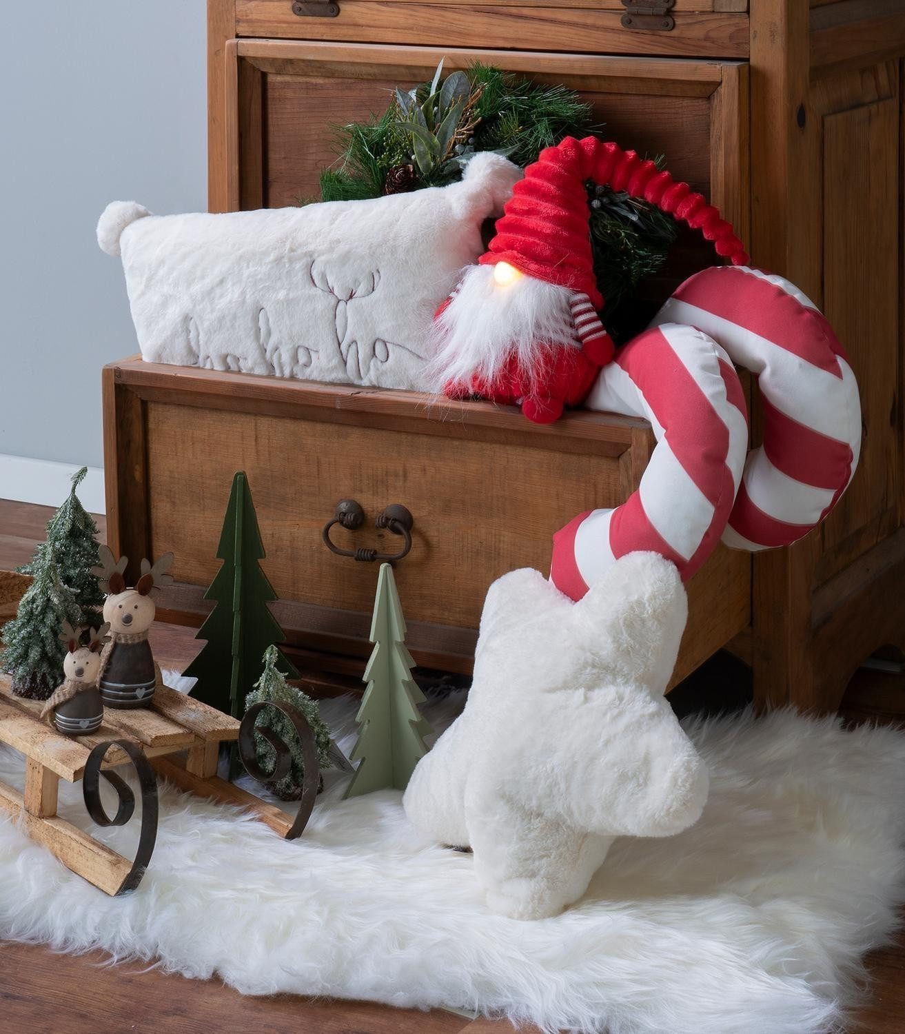 Kaemingk Dekokissen WINTERLAND, Weiß, B 40 cm, L 30 cm, Kissenhülle mit Fül günstig online kaufen