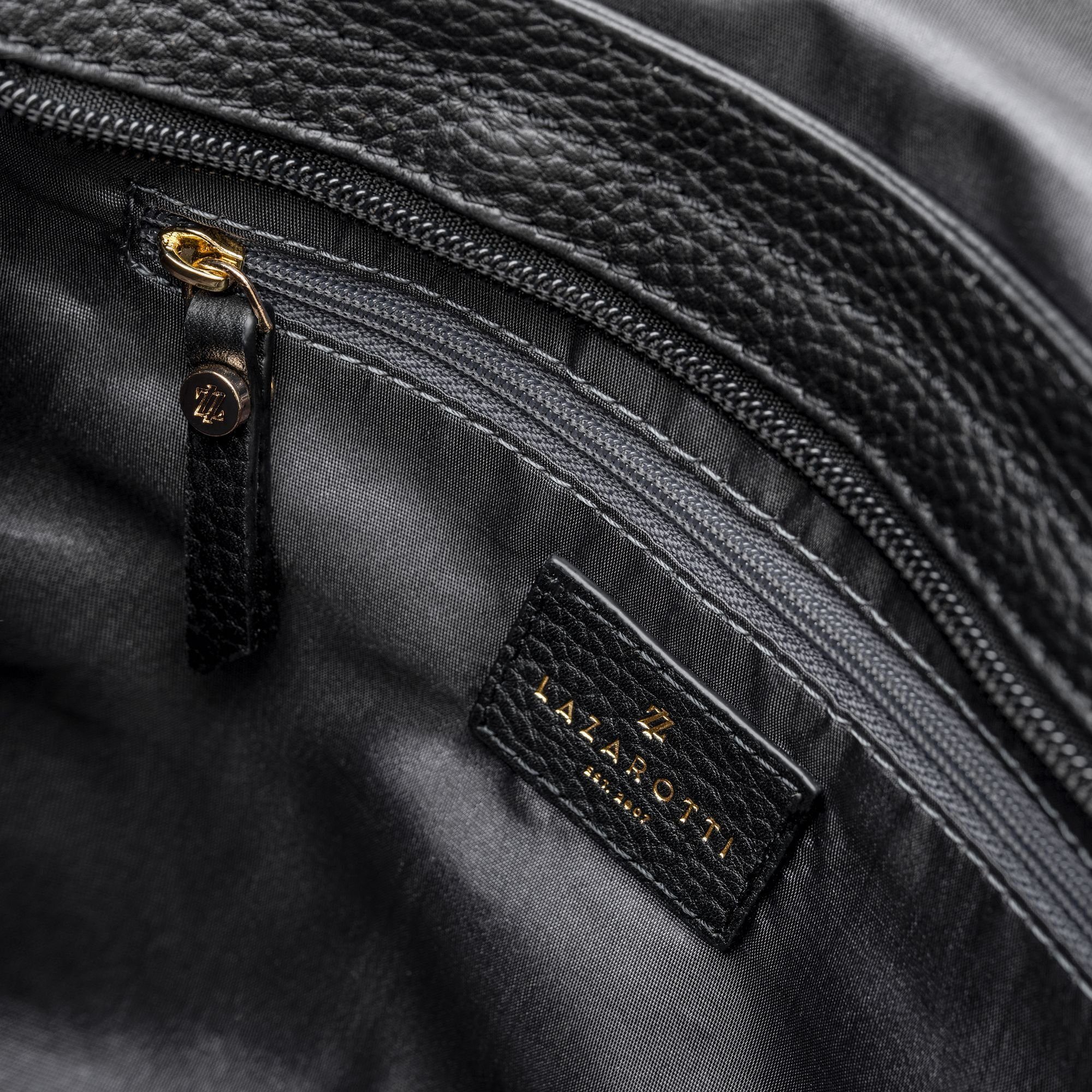 Lazarotti Umhängetasche Bologna black Leder Leather