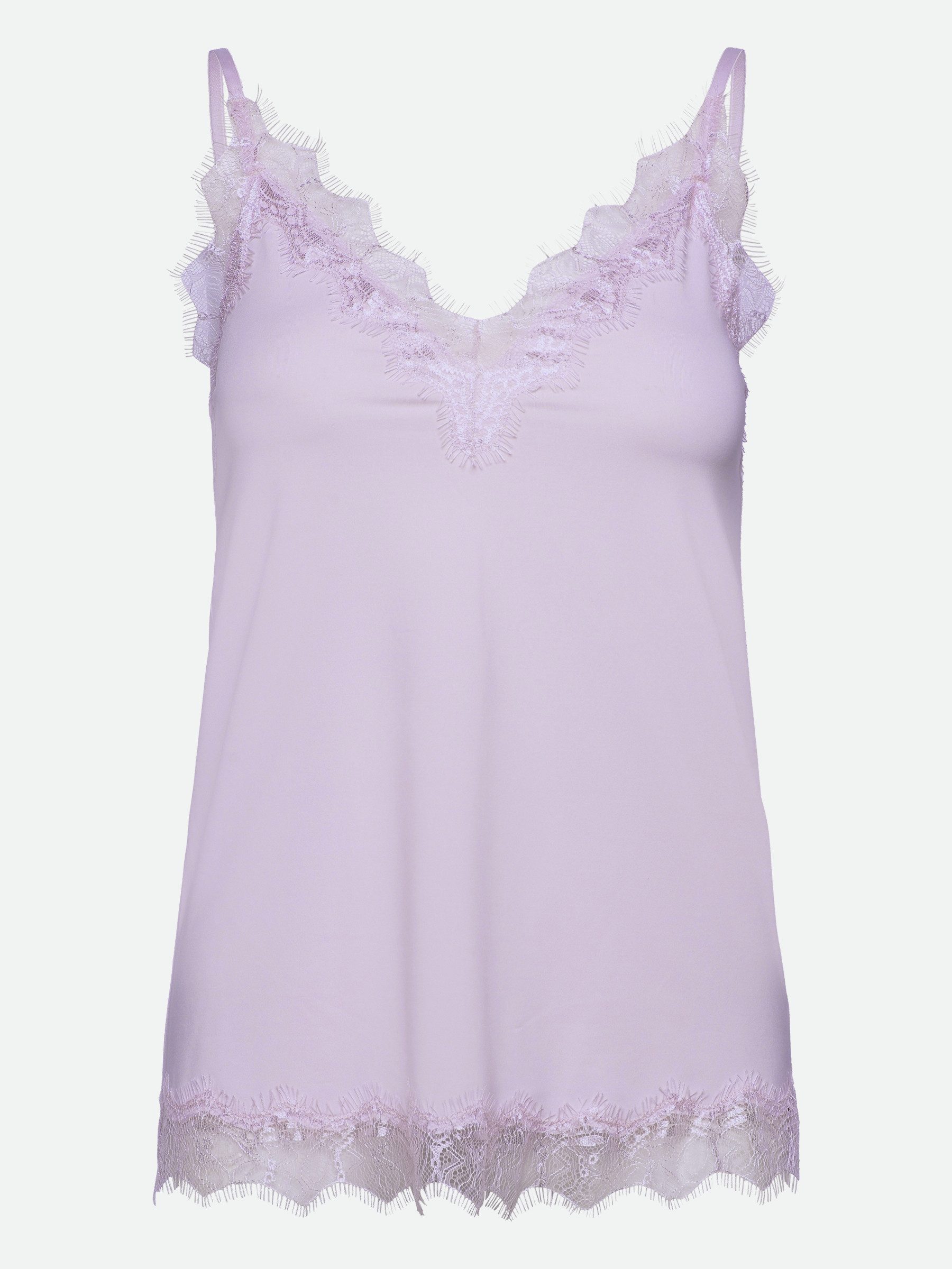 rosemunde Spaghettitop Billie Strap Top Vintage-Spitzenbesatz an Ausschnitt und Saum, feminin