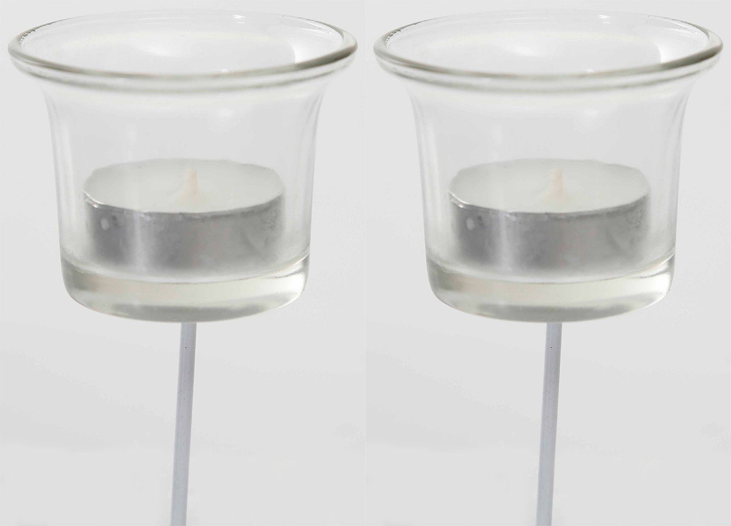 Novaliv Teelichthalter - (Spar-Set, 2 St., Lieferumfang: 2x Teelichtaufsatz für Kerzenleuchter), zum Stecken Rot